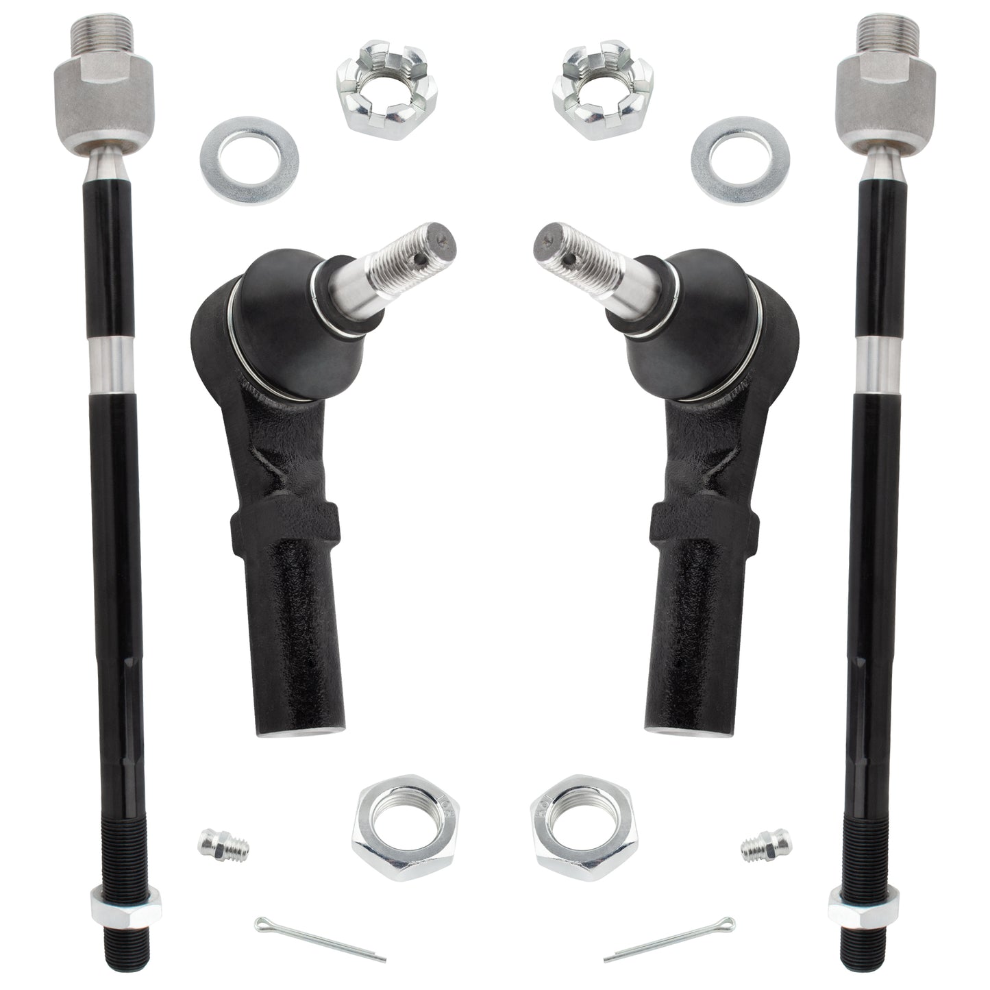BOXI (Set of 4) Front Inner & Outer Tie Rods Ends Driver and Passenger Sides Fit for Dodge Ram 1500