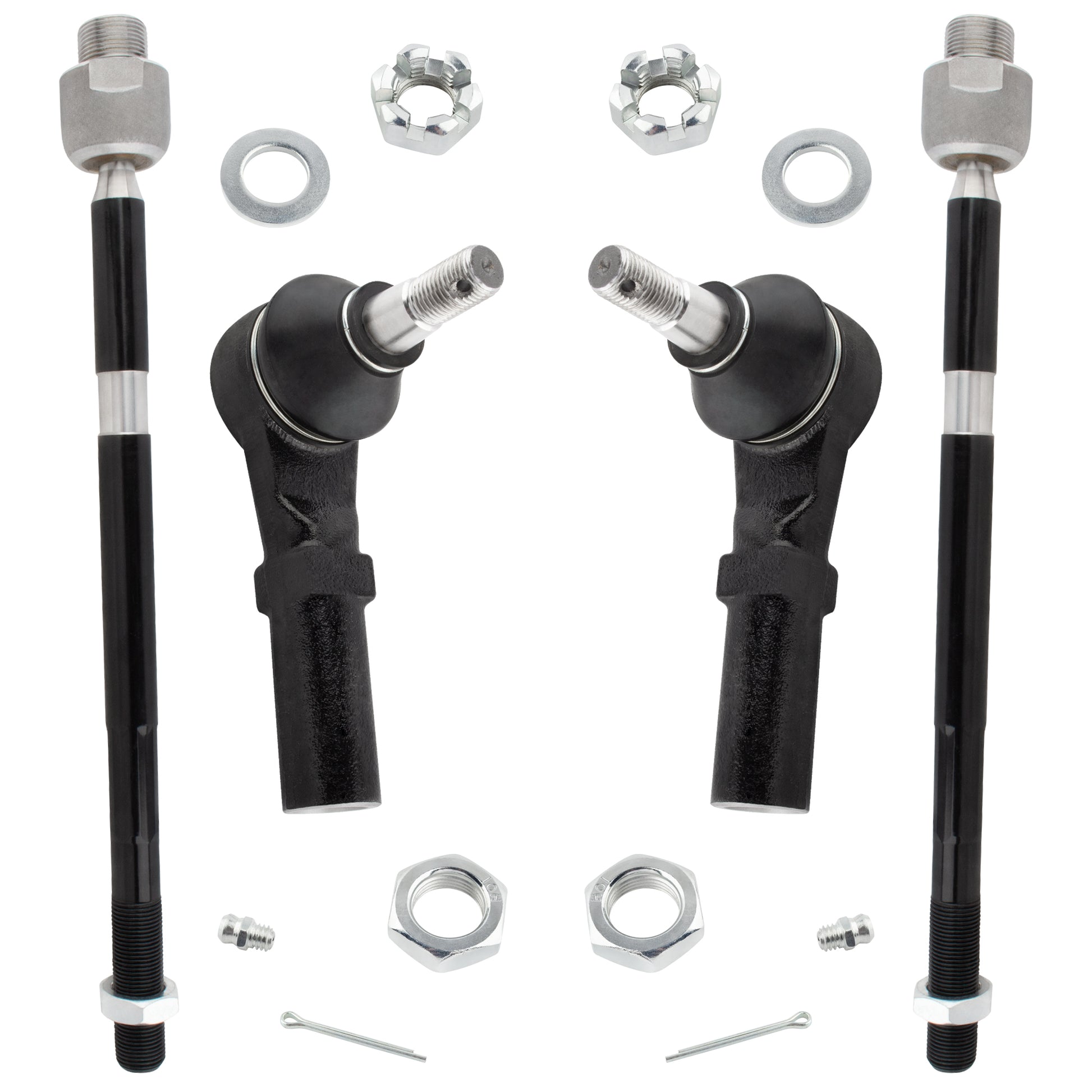 BOXI (Set of 4) Front Inner & Outer Tie Rods Ends Driver and Passenger Sides Fit for Dodge Ram 1500