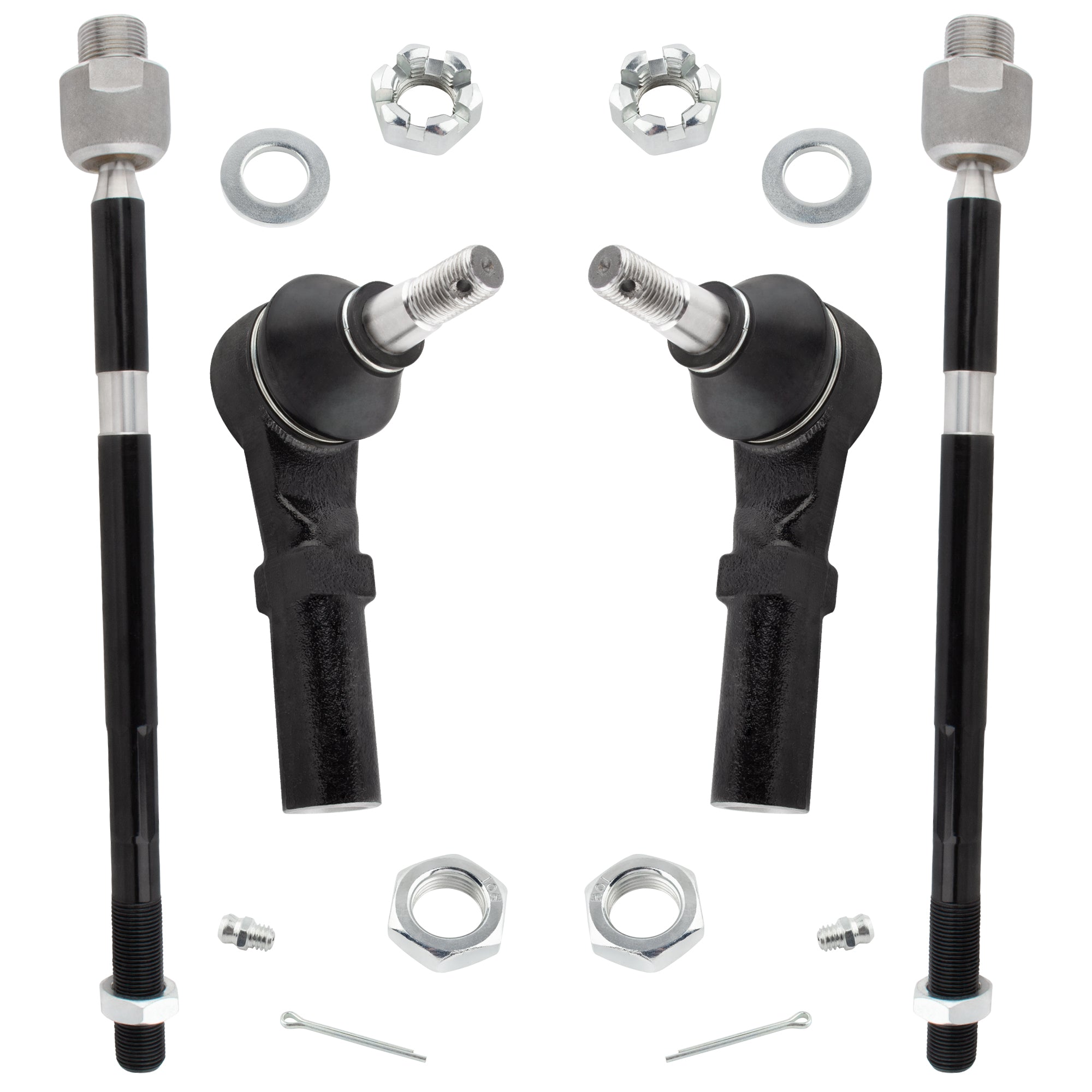 BOXI (Set of 4) Front Inner & Outer Tie Rods Ends Driver and Passenger Sides Fit for Dodge Ram 1500