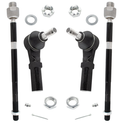 BOXI (Set of 4) Front Inner & Outer Tie Rods Ends Driver and Passenger Sides Fit for Dodge Ram 1500