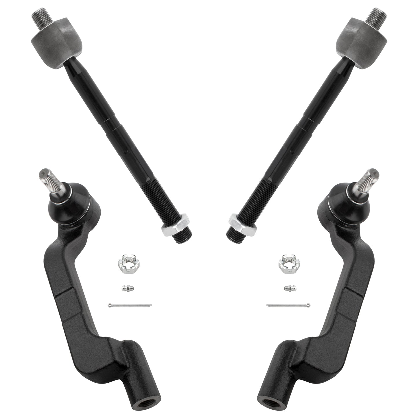 BOXI (Set of 4) Front Inner and Outer Tie Rod Ends Fit for Chrysler 300 2011 2012 2013 2014