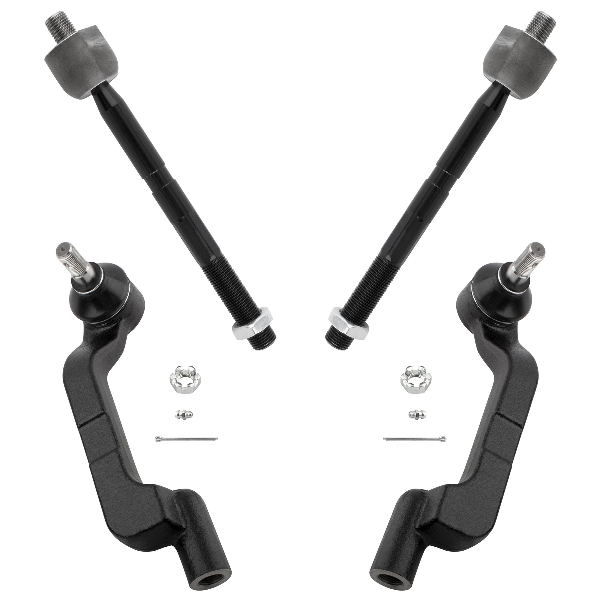 BOXI (Set of 4) Front Inner and Outer Tie Rod Ends Fit for Chrysler 300 2011 2012 2013 2014