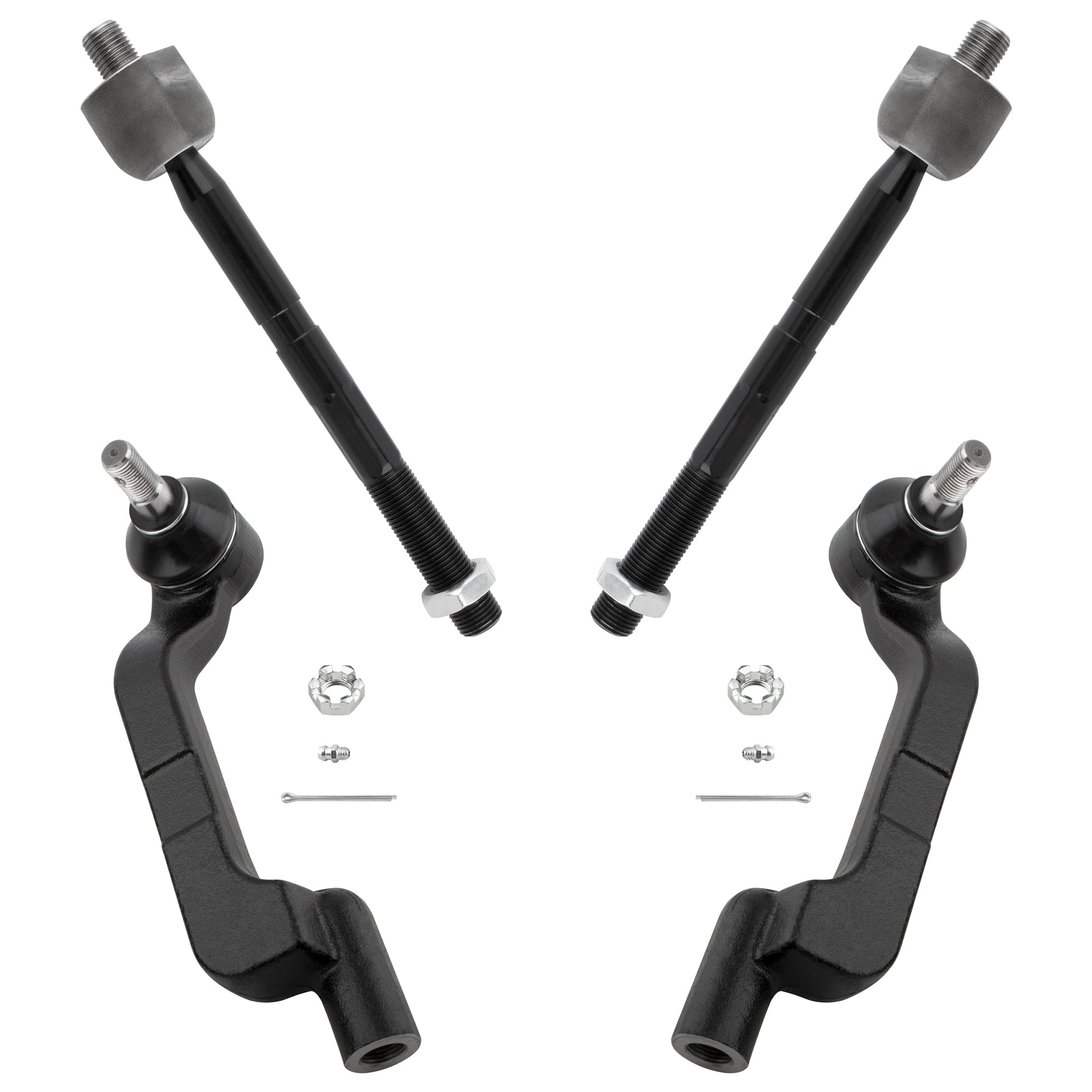 BOXI (Set of 4) Front Inner and Outer Tie Rod Ends Fit for Chrysler 300 2011 2012 2013 2014