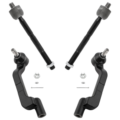 BOXI (Set of 4) Front Inner and Outer Tie Rod Ends Fit for Chrysler 300 2011 2012 2013 2014