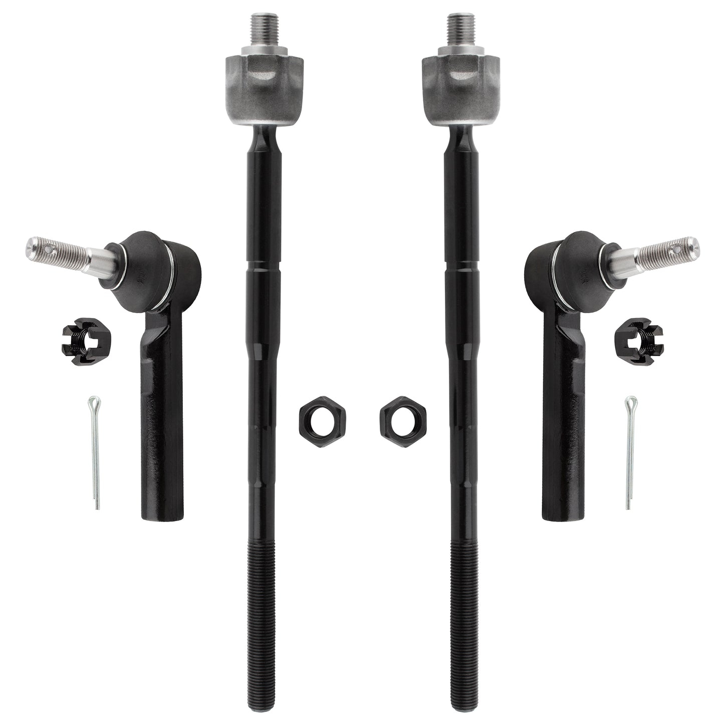 BOXI 4pcs Front Inner and Outer Tie Rod Ends Fit for Dodge Journey 2009 2010 2011 2012 2013 2014