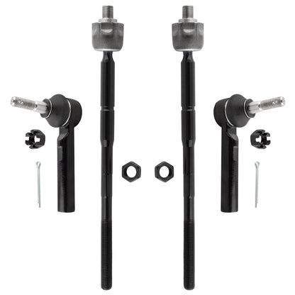 BOXI 4pcs Front Inner and Outer Tie Rod Ends Fit for Dodge Journey 2009 2010 2011 2012 2013 2014