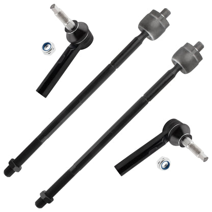 BOXI (Set of 4) Front Inner & Outer Tie Rod End Links Front Suspension Kit Fit for Dodge Dakota
