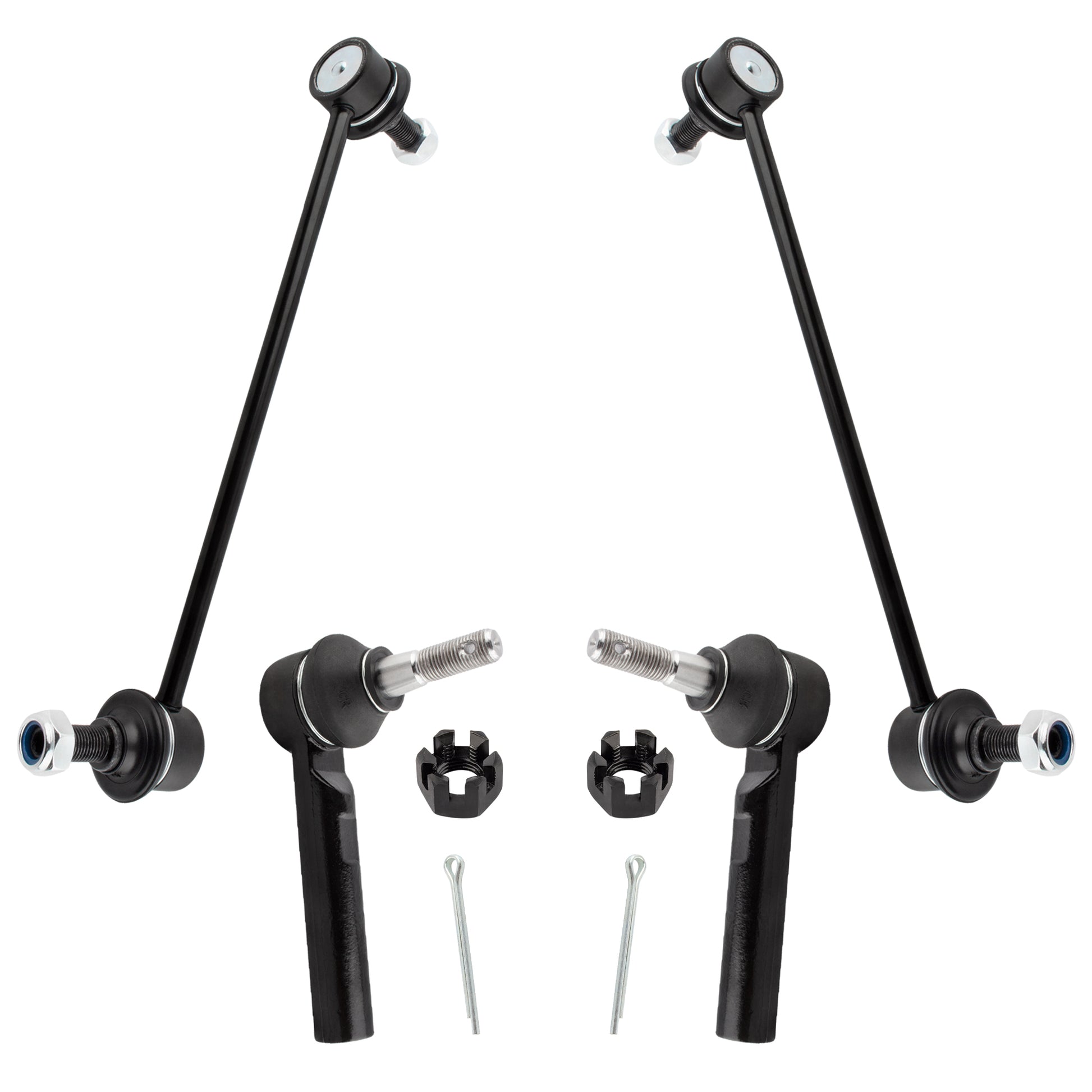 BOXI 4pcs Front Outer Tie Rod Ends + Front Sway Bar Links Fit for Dodge Journey 2009-2018 Sport