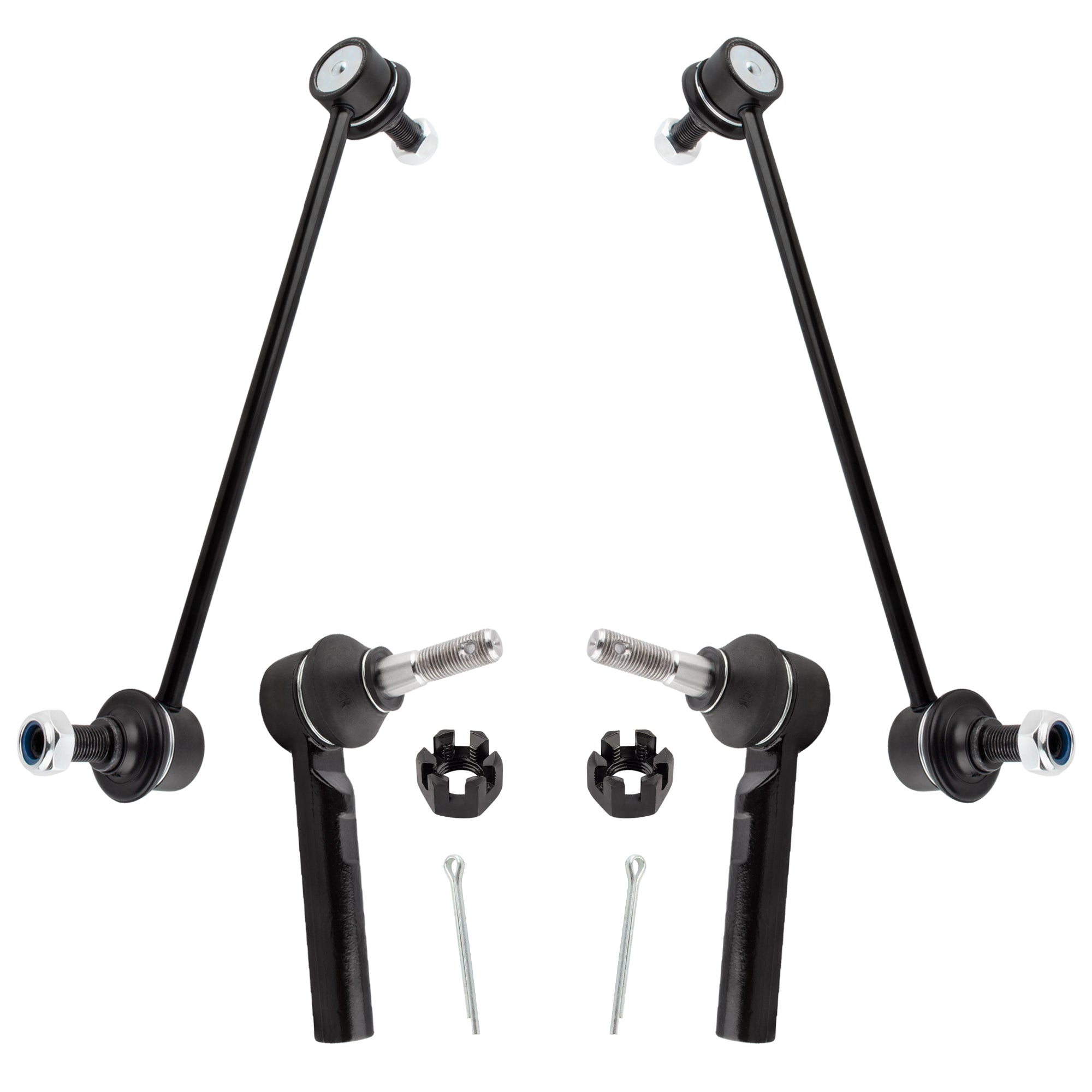 BOXI 4pcs Front Outer Tie Rod Ends + Front Sway Bar Links Fit for Dodge Journey 2009-2018 Sport