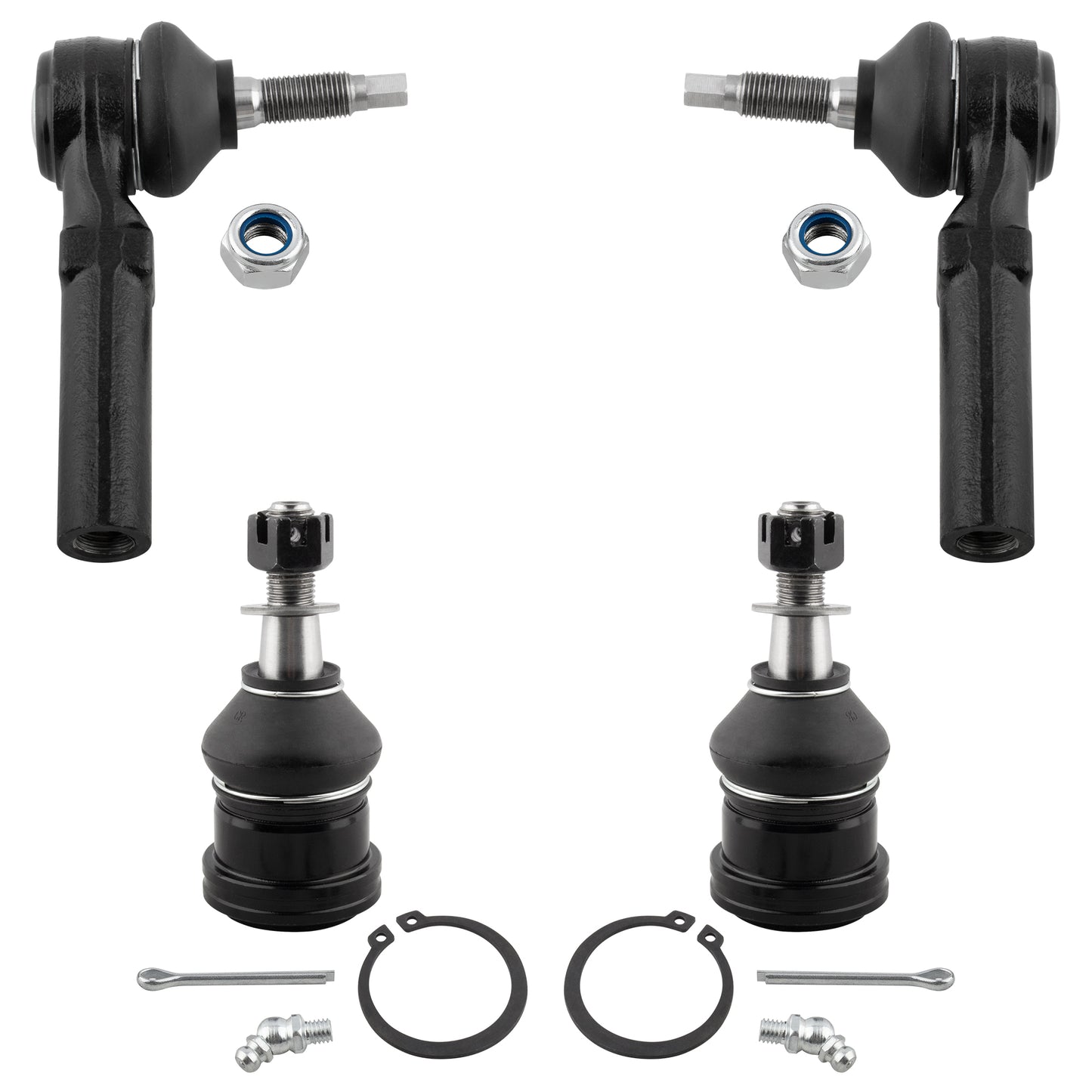 BOXI K7399 ES3537 2x Front Outer Tie Rod End Links + 2x Lower Ball Joints Fit for Dodge Grand