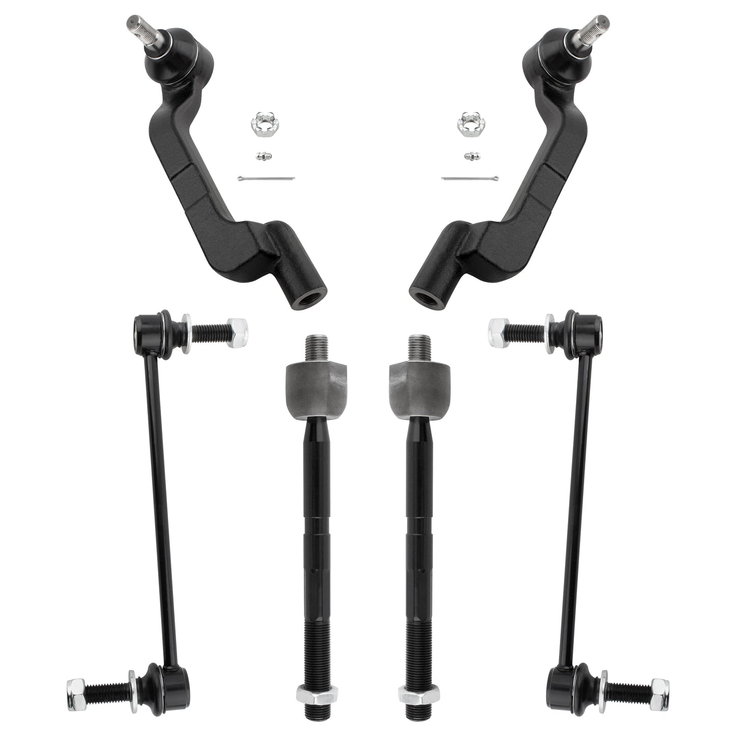 BOXI (Set of 6) Front Inner Outer Tie Rods Sway Bars Fit For Chrysler 300 2011 2012 2013 2014