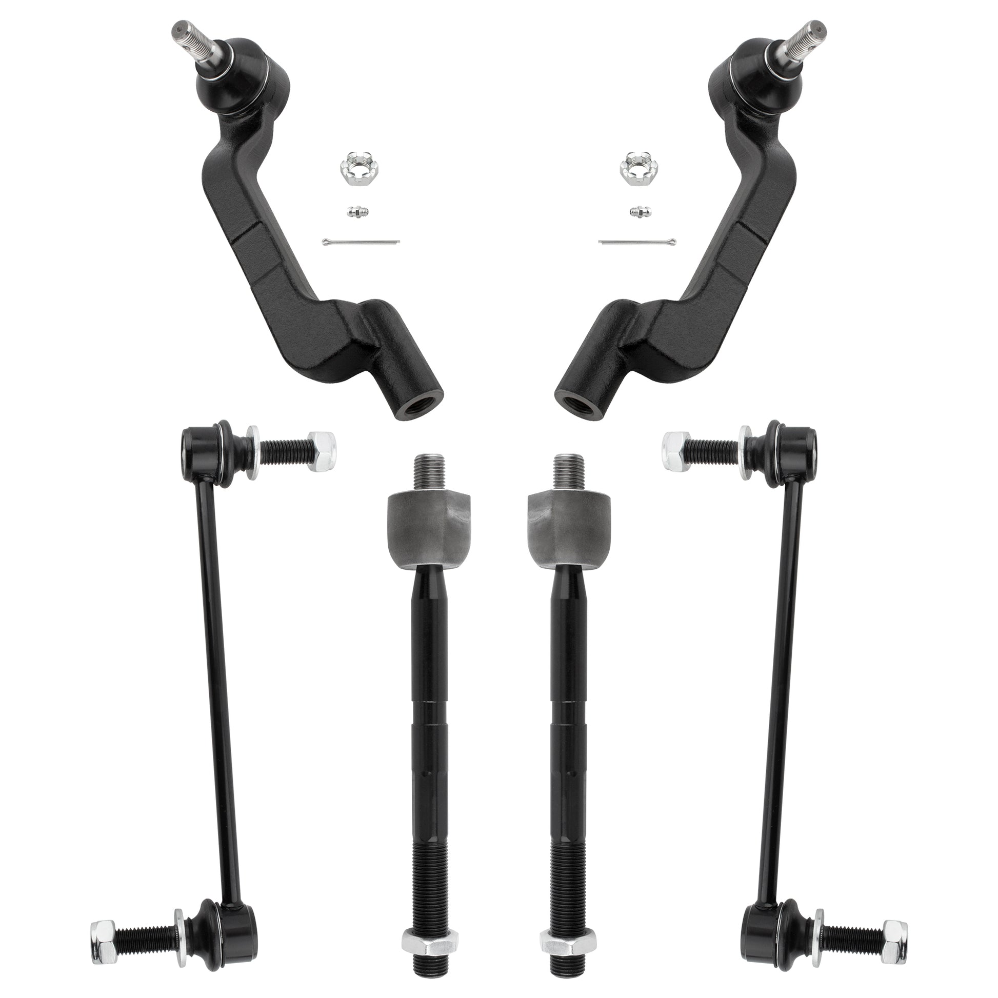 BOXI (Set of 6) Front Inner Outer Tie Rods Sway Bars Fit For Chrysler 300 2011 2012 2013 2014
