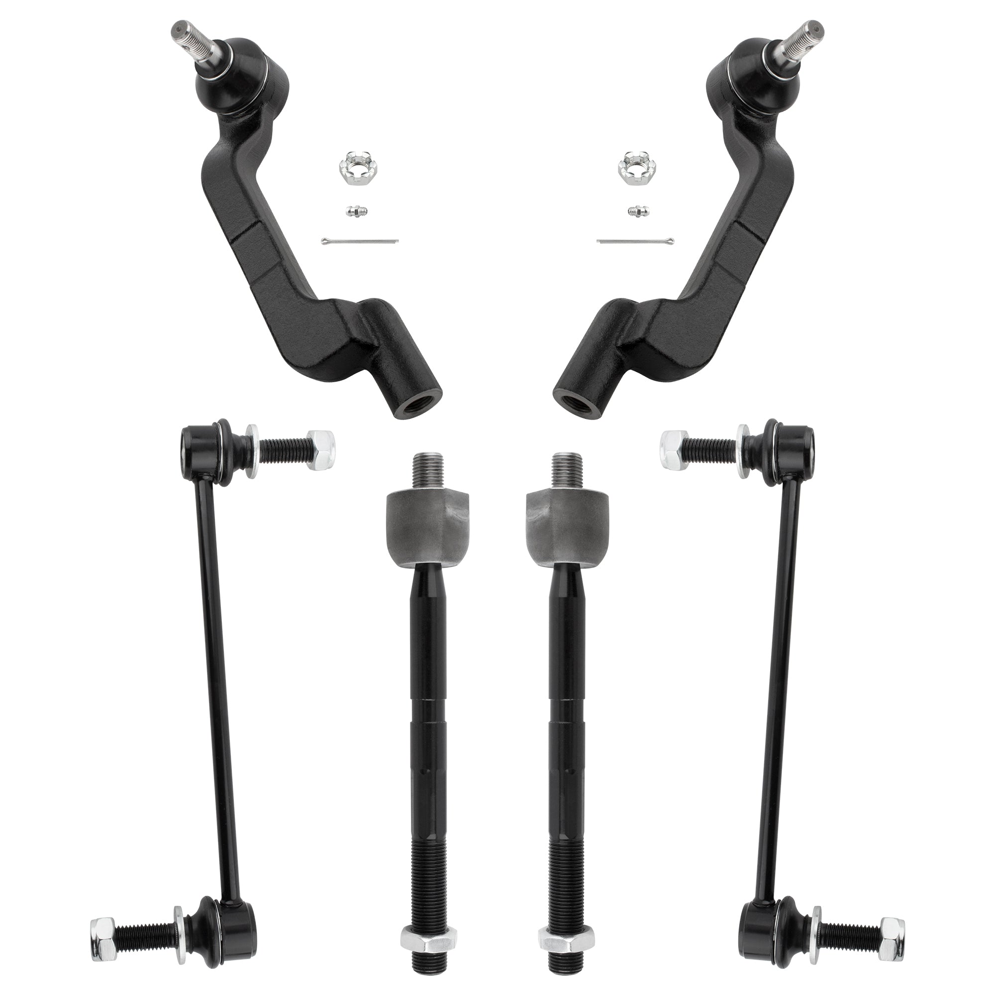 BOXI (Set of 6) Front Inner Outer Tie Rods Sway Bars Fit For Chrysler 300 2011 2012 2013 2014