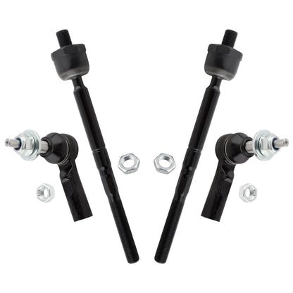 BOXI 4pcs Front Inner Outer Tie Rod Ends Fit for Dodge Durango 2004-2006