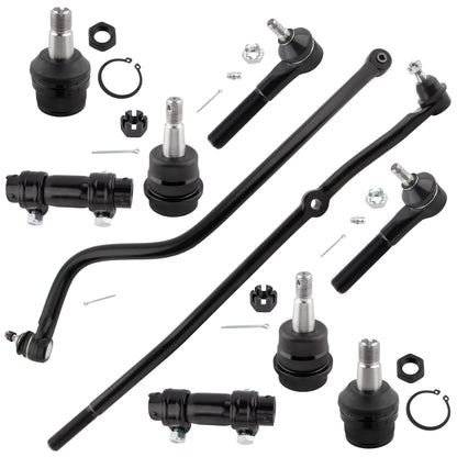 BOXI (Set of 10) Front Upper Lower Ball Joints Tie Rods Drag Link Track Bar Adjusting Sleeve