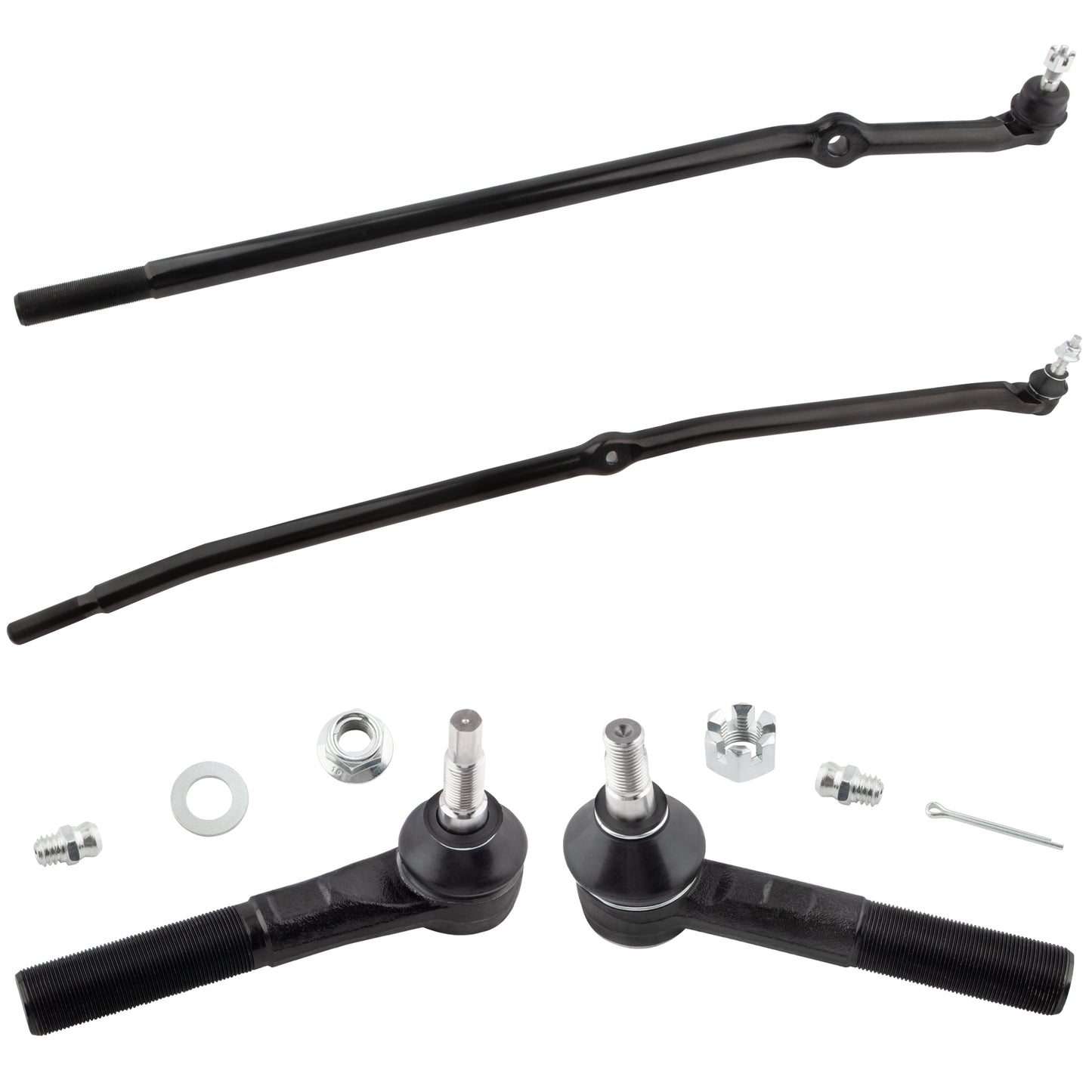 BOXI 4pcs Front Inner Outer Tie Rod Ends Kit Fit for Dodge Ram 1500 2006-2008 4WD