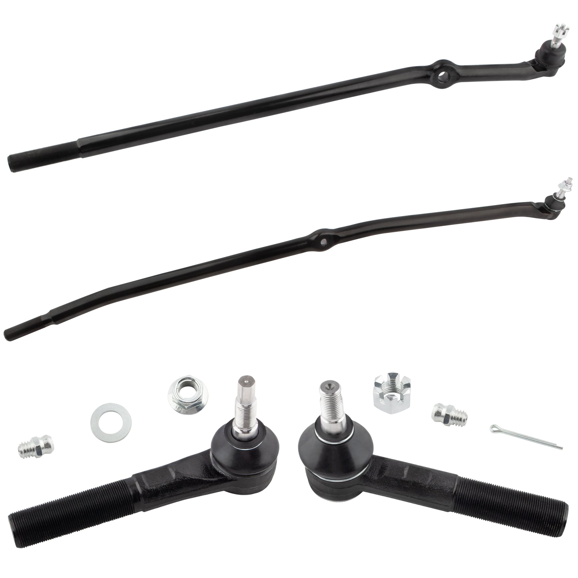 BOXI 4pcs Front Inner Outer Tie Rod Ends Kit Fit for Dodge Ram 1500 2006-2008 4WD