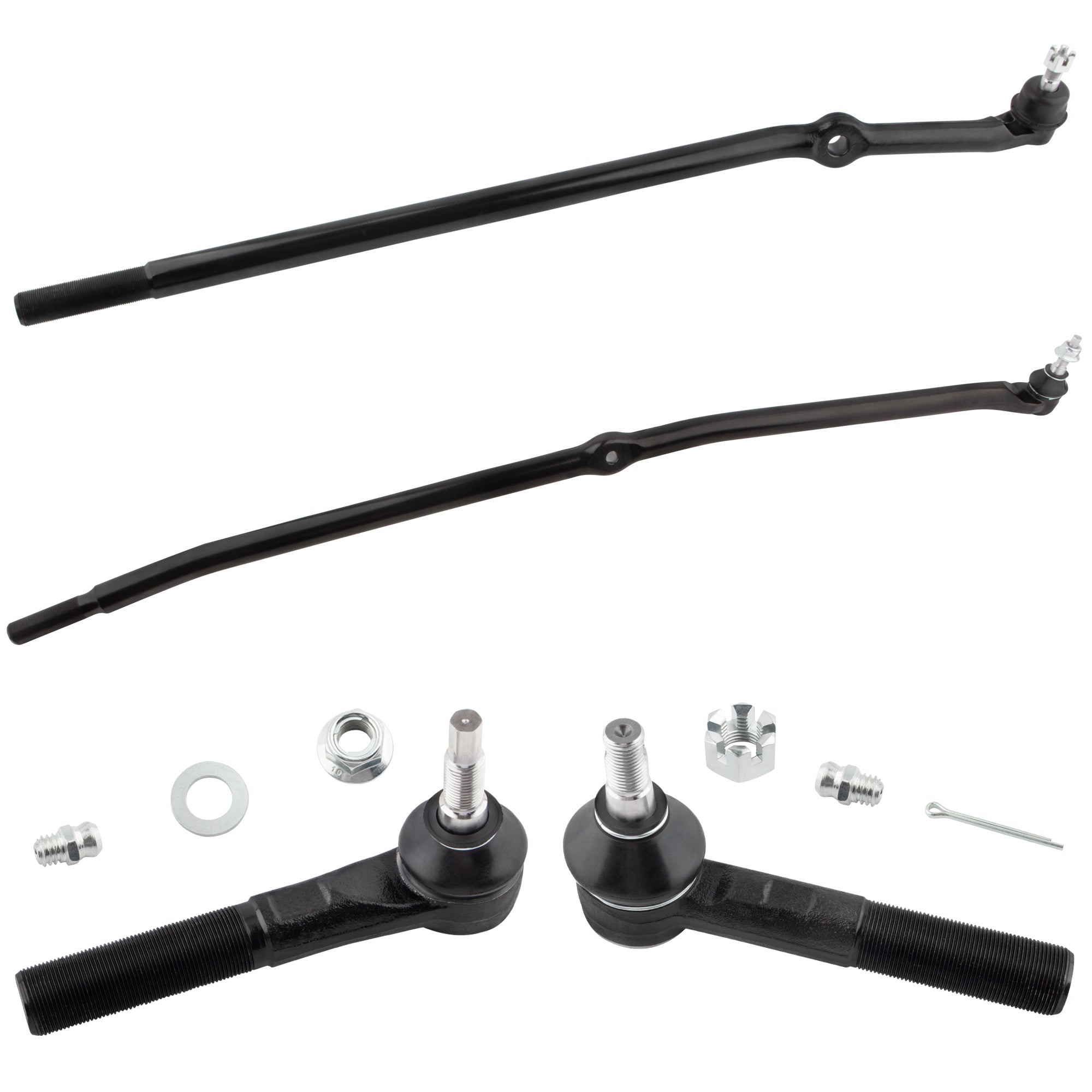 BOXI 4pcs Front Inner Outer Tie Rod Ends Kit Fit for Dodge Ram 1500 2006-2008 4WD