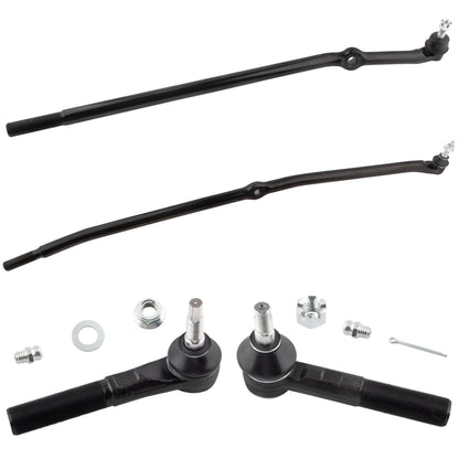 BOXI 4pcs Front Inner Outer Tie Rod Ends Kit Fit for Dodge Ram 1500 2006-2008 4WD