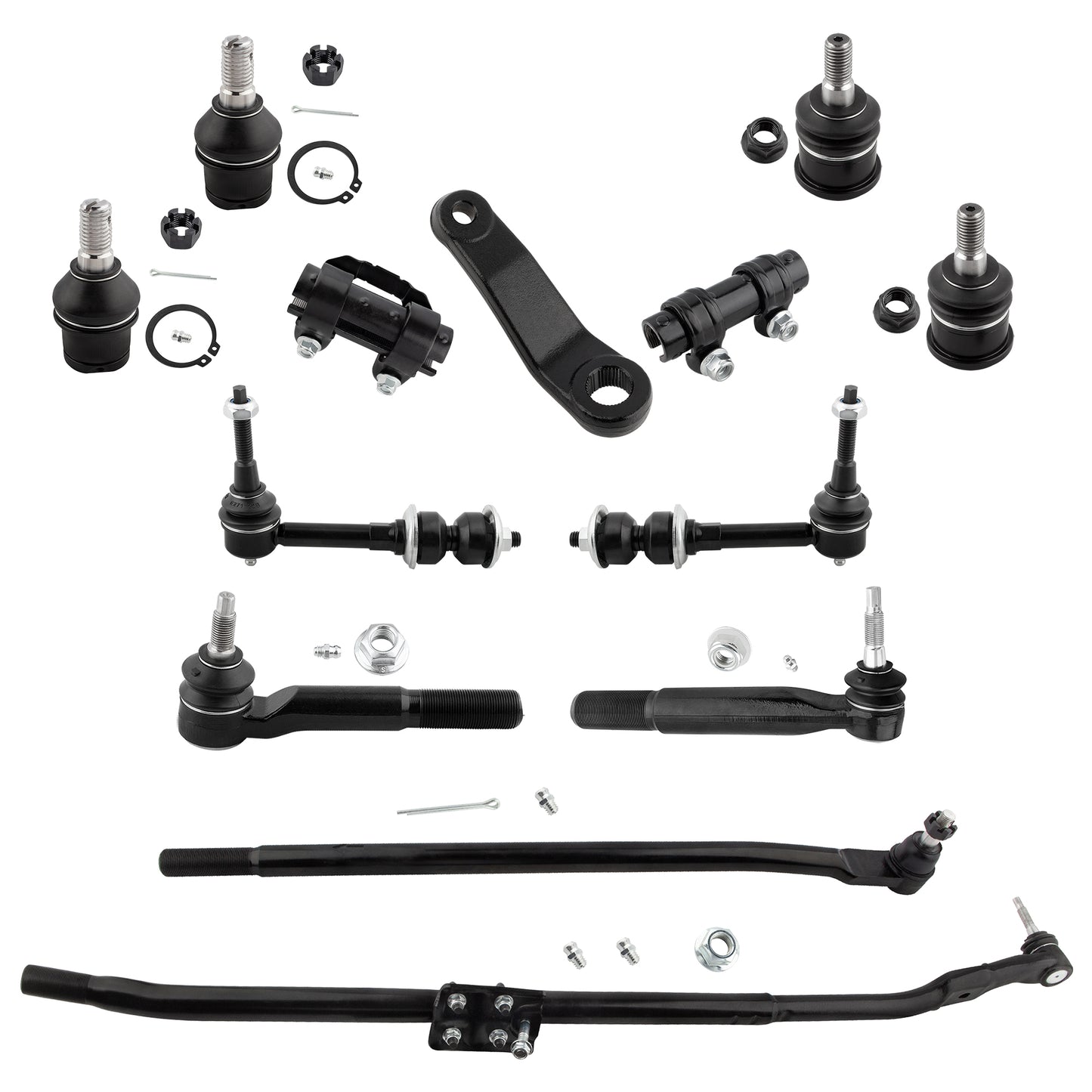 BOXI 13 Pc Complete Suspension & Steering Kit Compatible with 4WD Models Only Tie Rod Ends