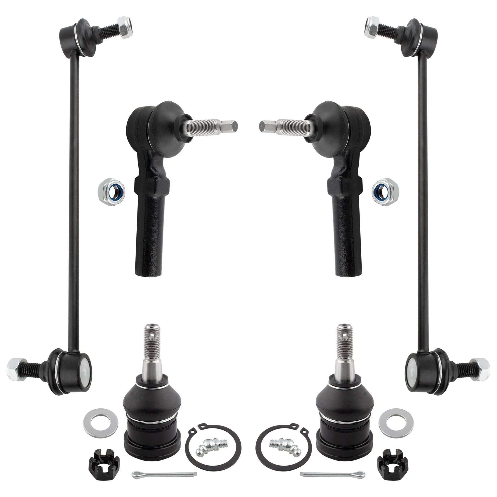 BOXI 6pcs Front Outer Tie Rod Ends Sway Bar End Links Lower Ball Joints Fit for Dodge Grand Caravan