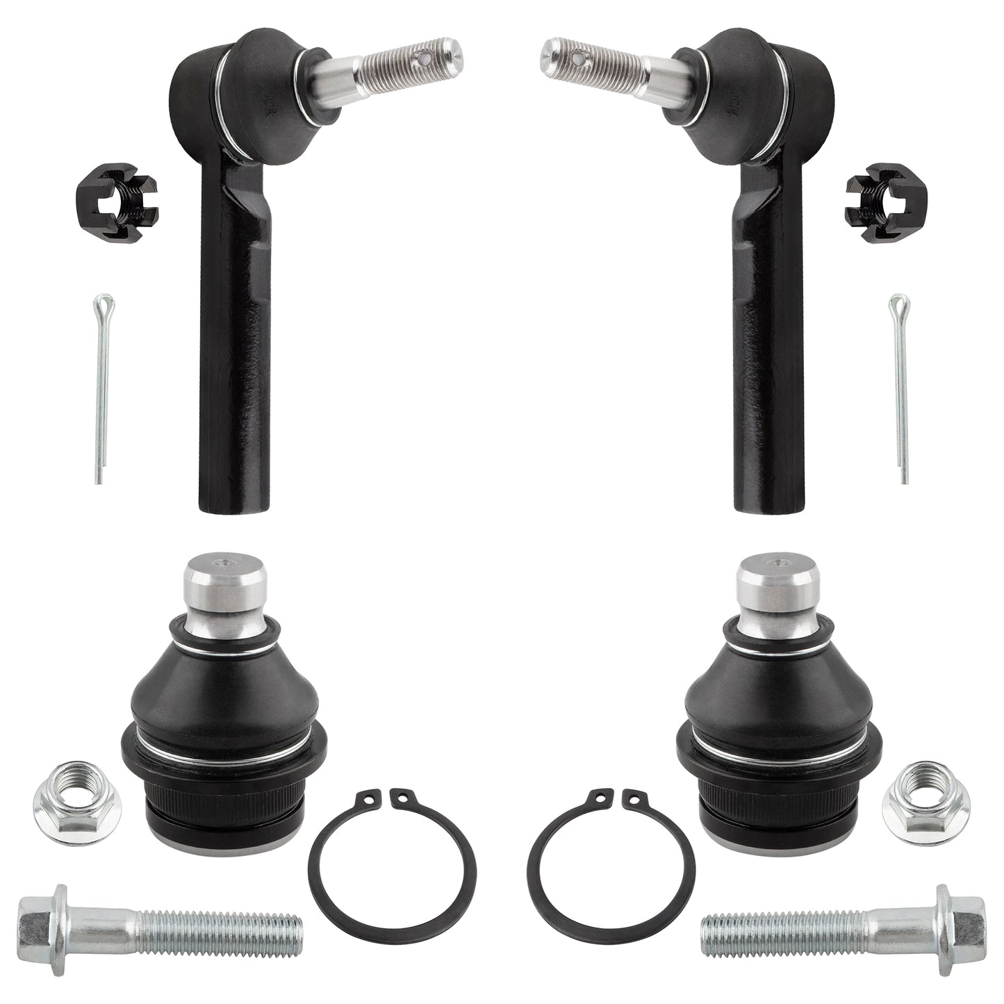 BOXI (Set of 4) Front Lower Ball Joints + Outer Tie Rod Ends Fit for Dodge Caliber 2007-2012