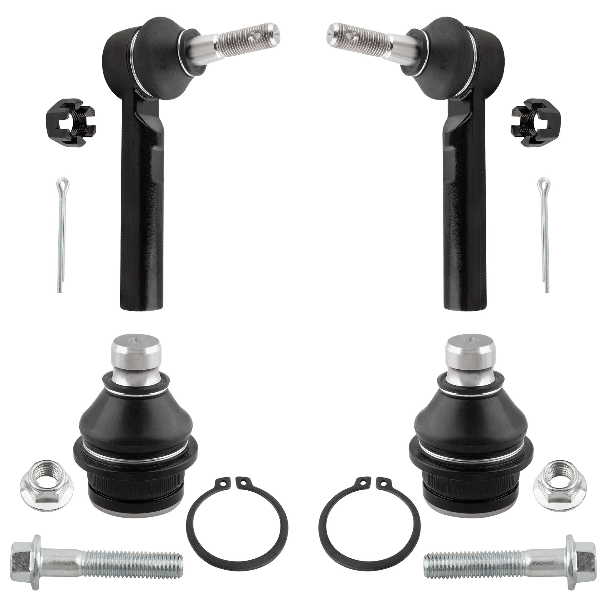 BOXI (Set of 4) Front Lower Ball Joints + Outer Tie Rod Ends Fit for Dodge Caliber 2007-2012