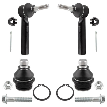 BOXI (Set of 4) Front Lower Ball Joints + Outer Tie Rod Ends Fit for Dodge Caliber 2007-2012