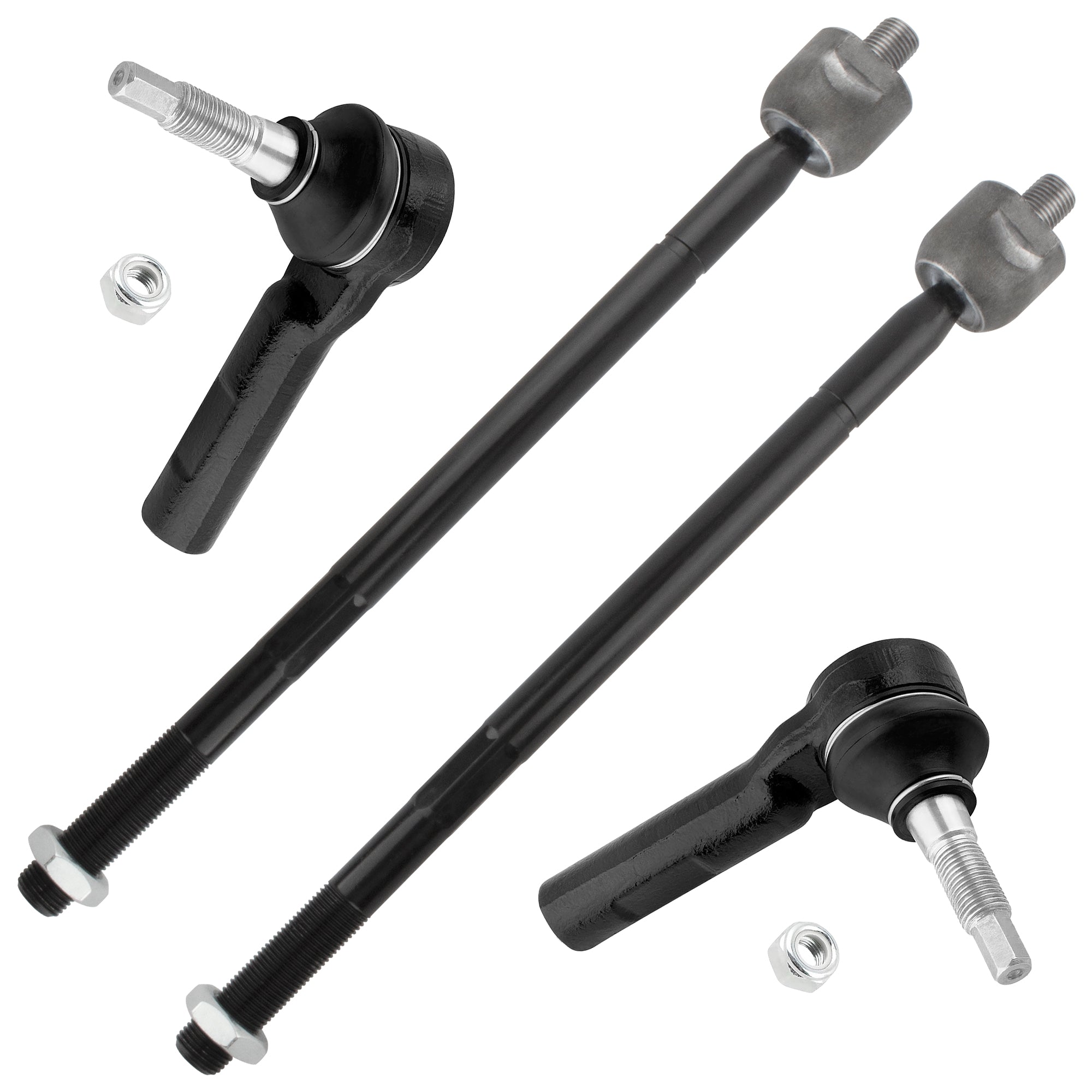 BOXI (Set of 4) Front Inner & Outer Tie Rod Ends Fit for Dodge Challenger Charger 2011 2012 2013