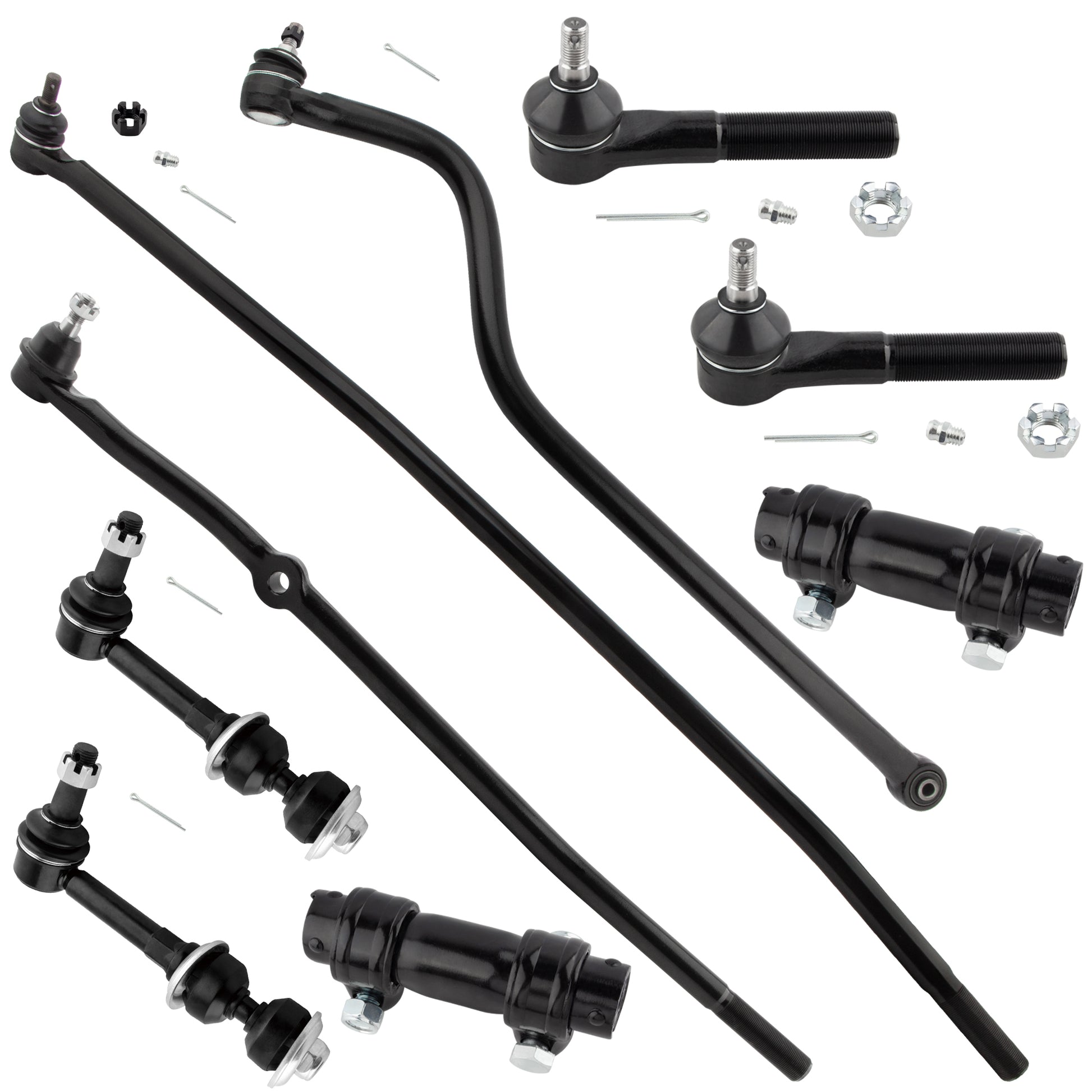 BOXI (Set of 9) Front Steering Drag Link Track Bar Sway Bar End Links Tie Rod Adjusting Sleeves