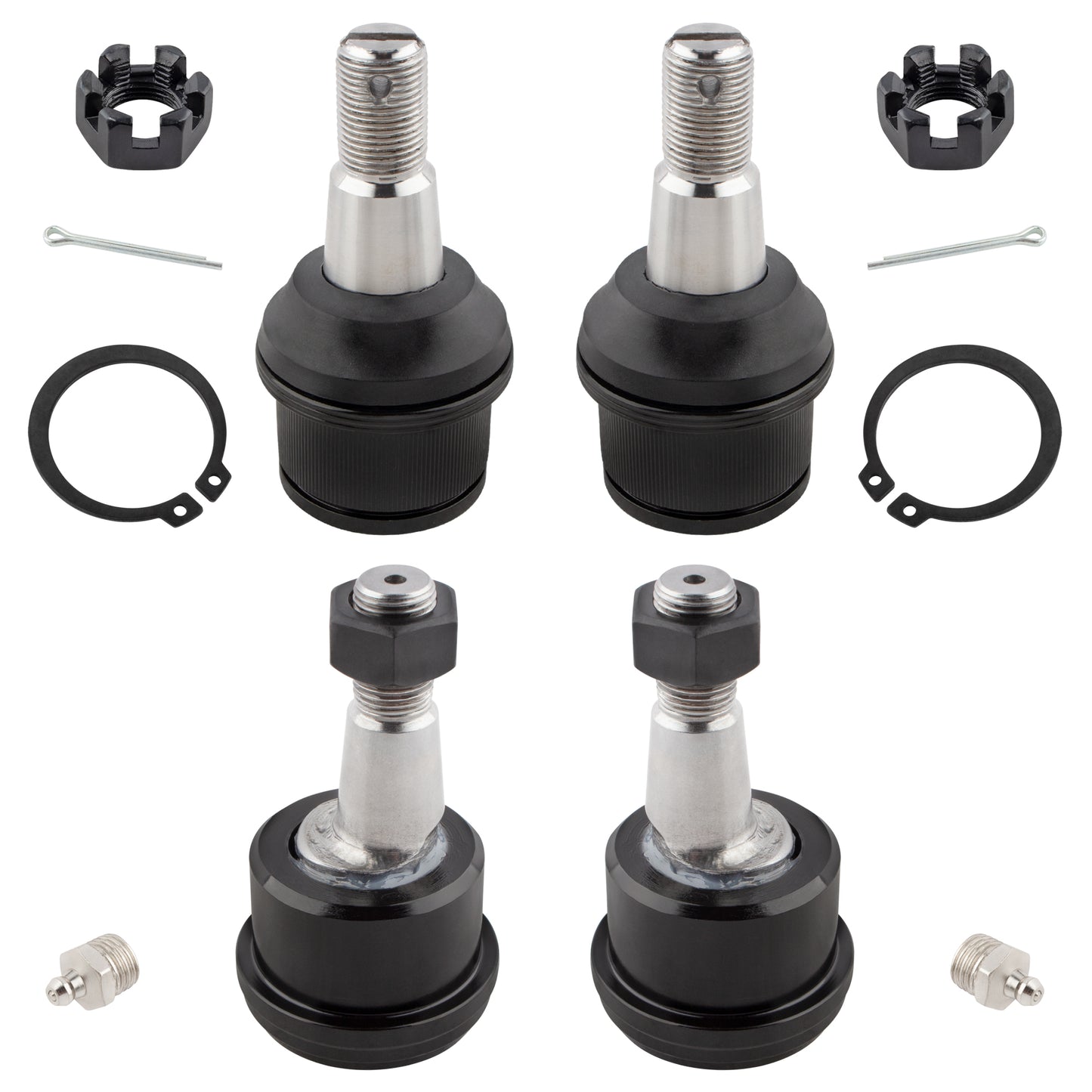 BOXI 4pcs Front Lower & Upper Ball Joints Fit for Dodge Ram 2500 2000-2002