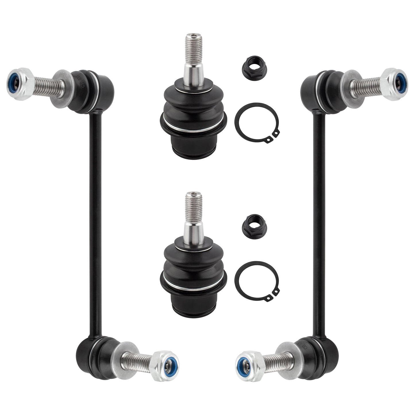 BOXI (Set of 4) Front Lower Ball Joints + Sway Bar End Links Fit for Chrysler 300 2005-2019