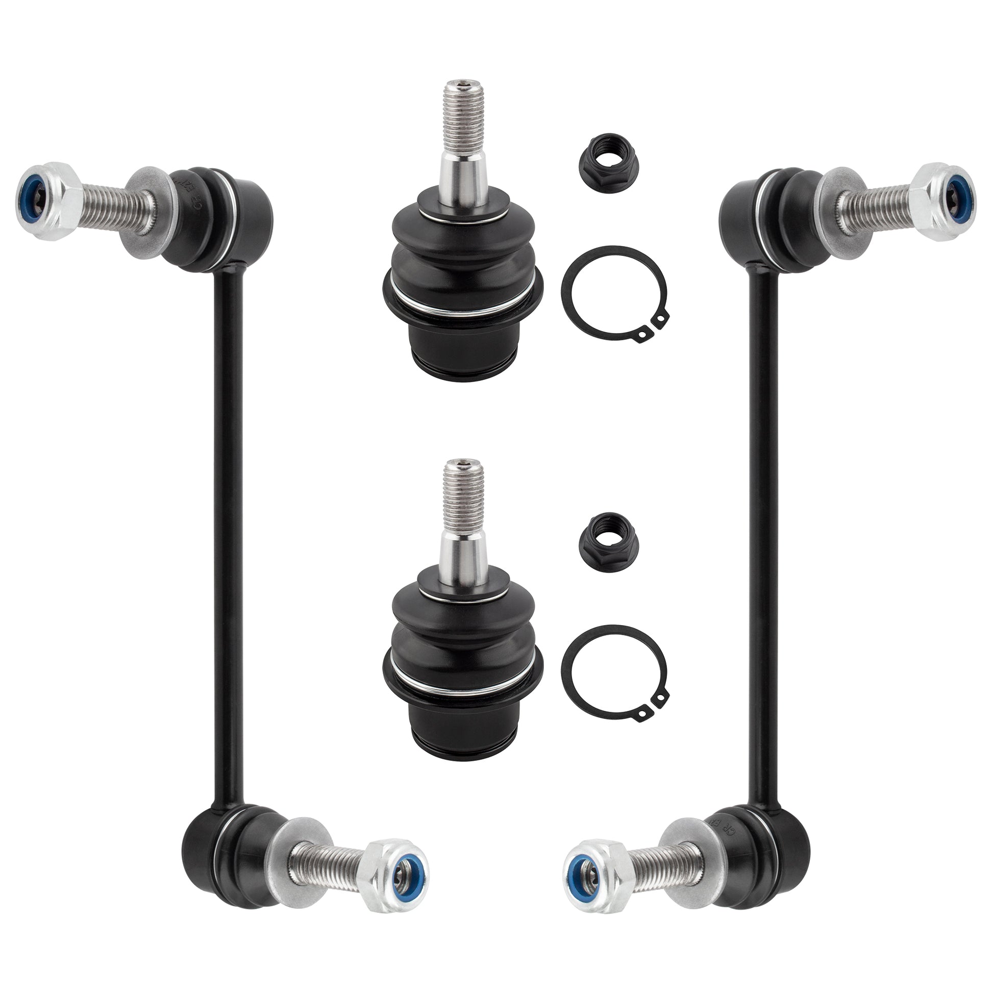 BOXI (Set of 4) Front Lower Ball Joints + Sway Bar End Links Fit for Chrysler 300 2005-2019