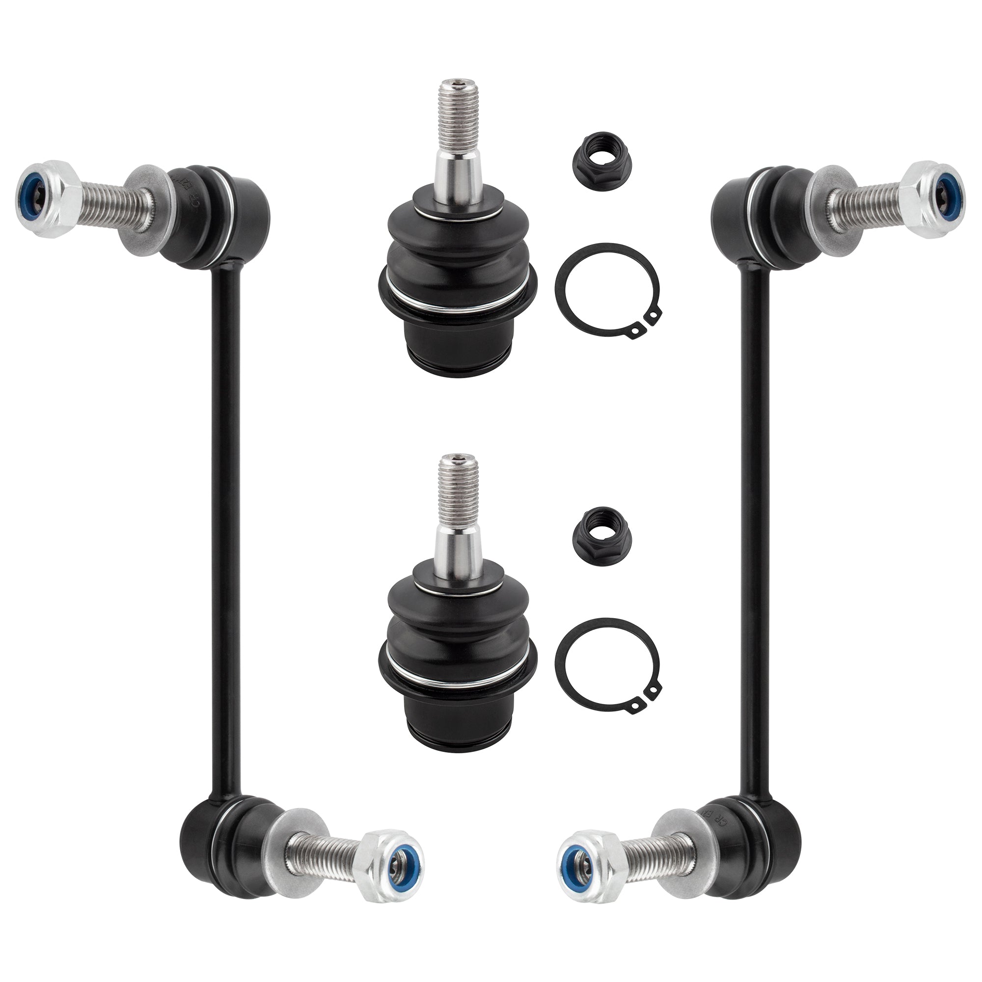 BOXI (Set of 4) Front Lower Ball Joints + Sway Bar End Links Fit for Chrysler 300 2005-2019