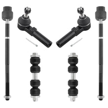BOXI (Set of 6) Front Inner & Outer Tie Rod Ends + Front Stabilizer Sway Bar End Links Fit
