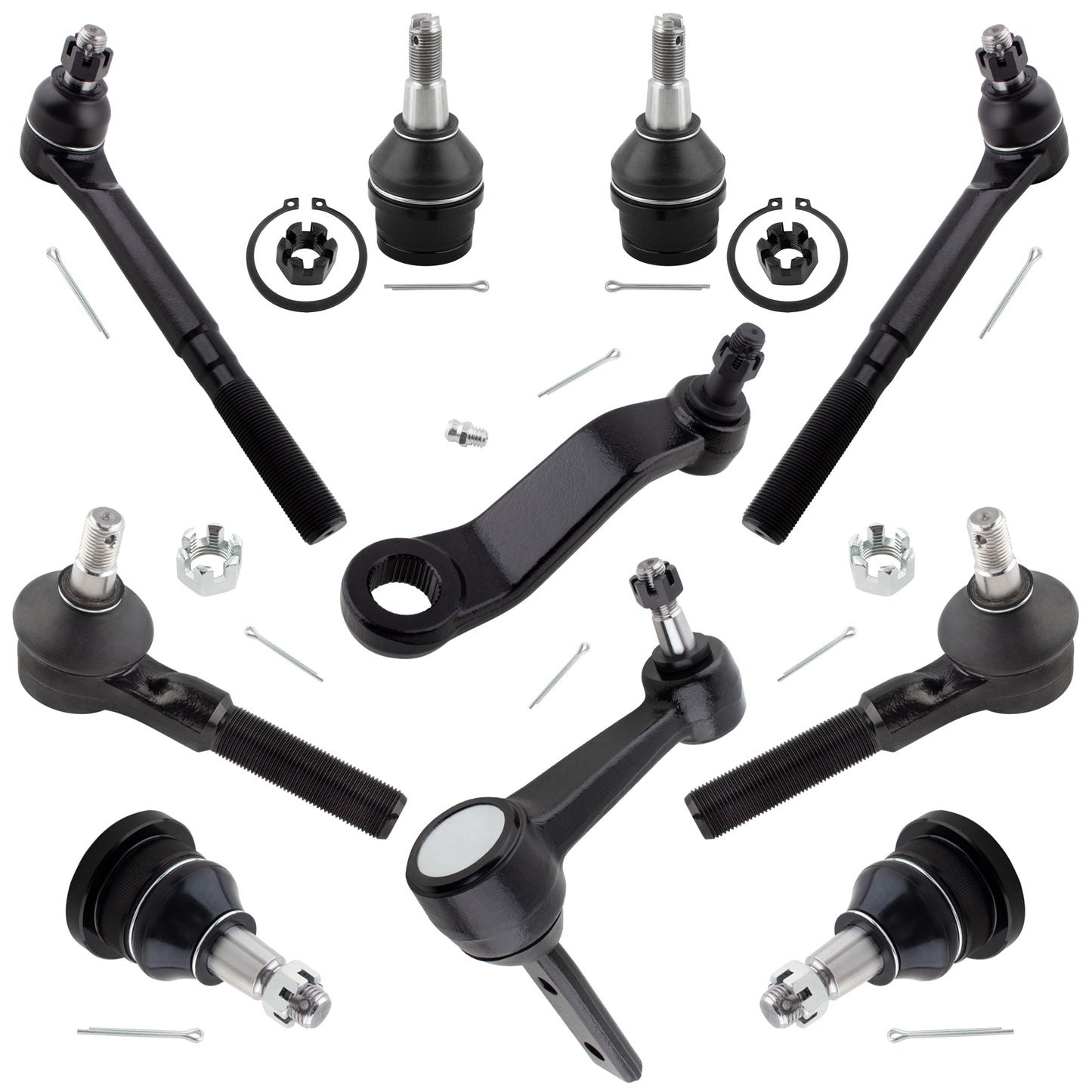 BOXI 10pc Front Ball Joints Tie Rods Idler Arm Pitman Arm Kit Fits for Dodge Ram 1500 1997 1998