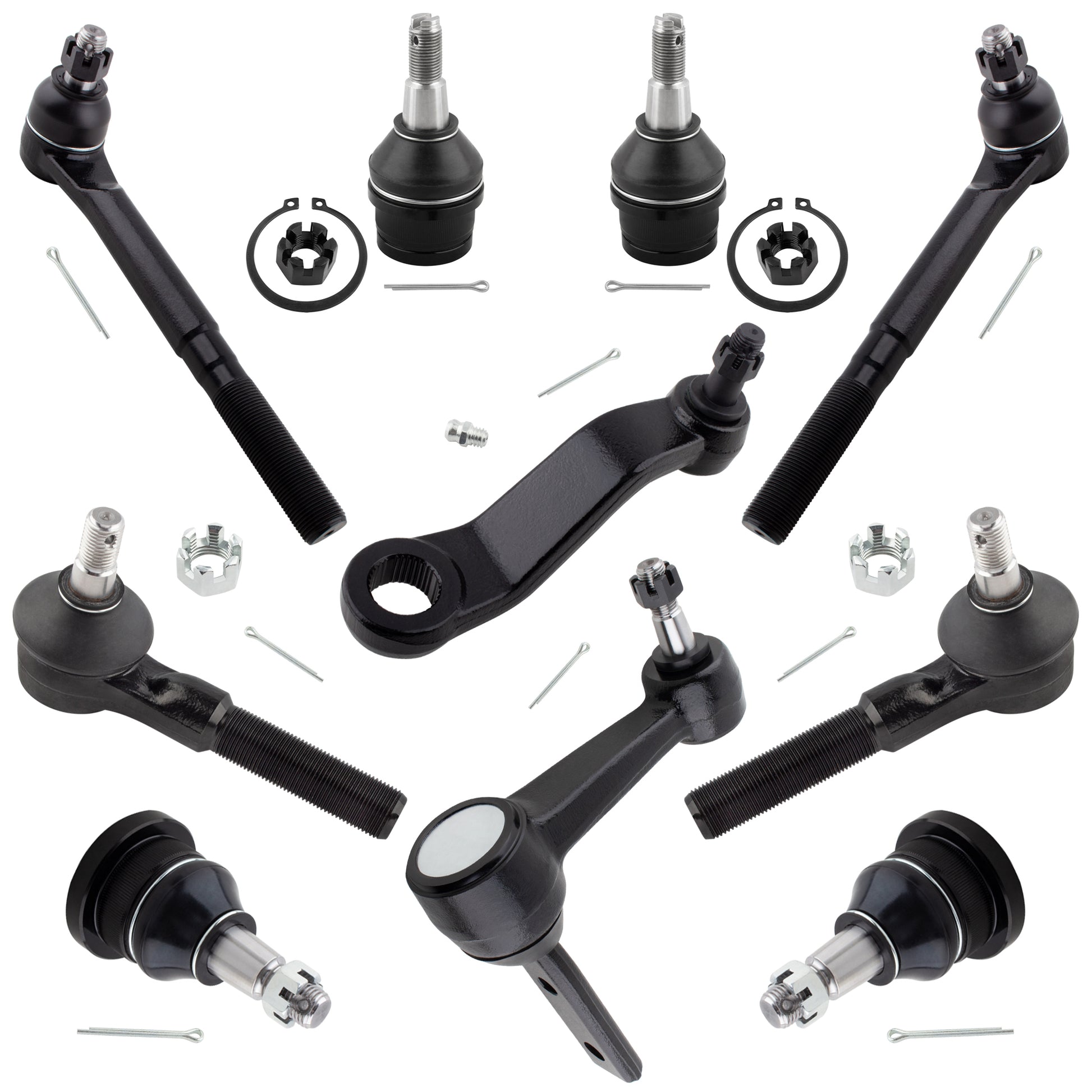 BOXI 10pc Front Ball Joints Tie Rods Idler Arm Pitman Arm Kit Fits for Dodge Ram 1500 1997 1998