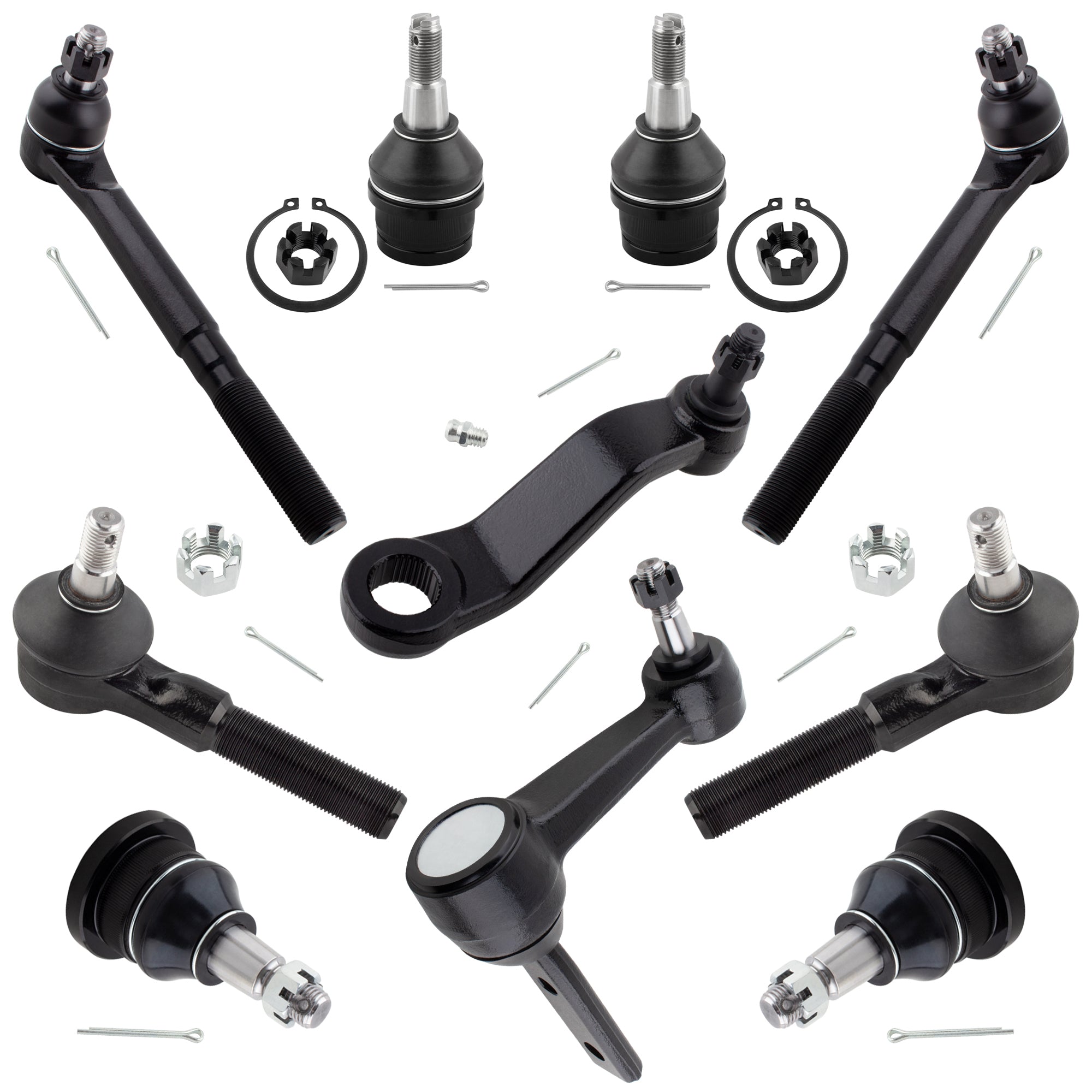 BOXI 10pc Front Ball Joints Tie Rods Idler Arm Pitman Arm Kit Fits for Dodge Ram 1500 1997 1998