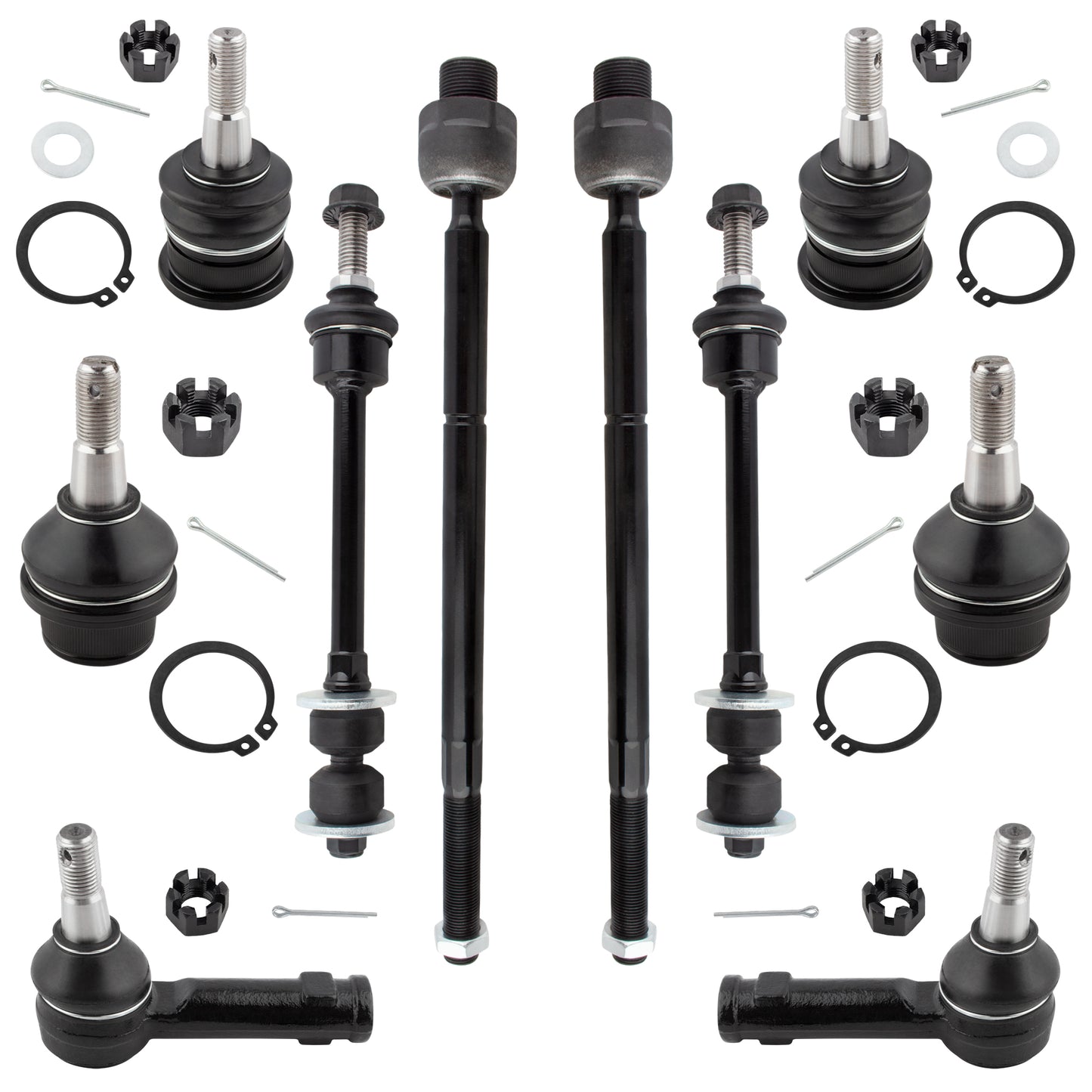 BOXI 10pc Front Tie Rods Ball Joints Sway Bar Links Fits for Dodge Ram 1500 2006 2007 2008 Fits 4x4