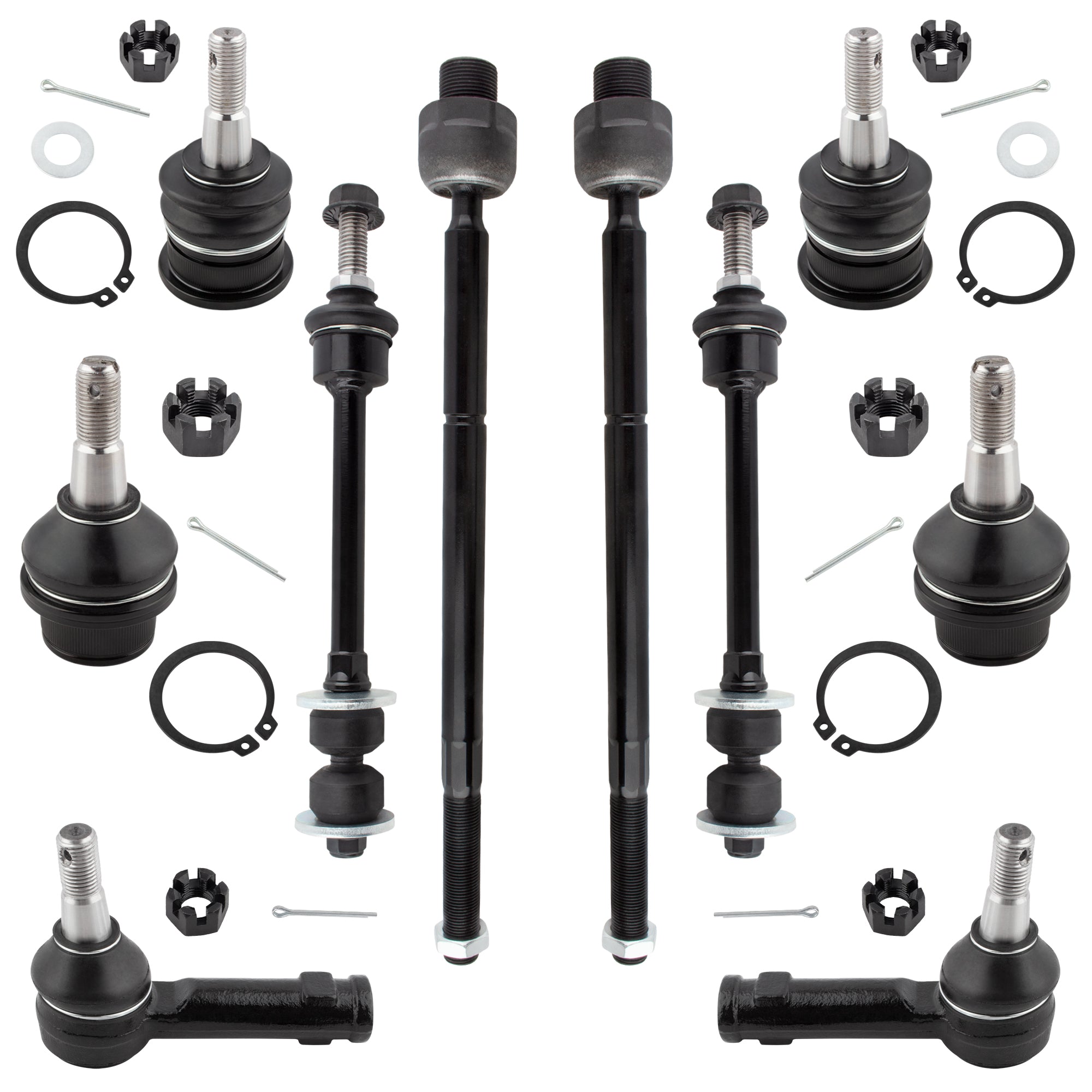 BOXI 10pc Front Tie Rods Ball Joints Sway Bar Links Fits for Dodge Ram 1500 2006 2007 2008 Fits 4x4