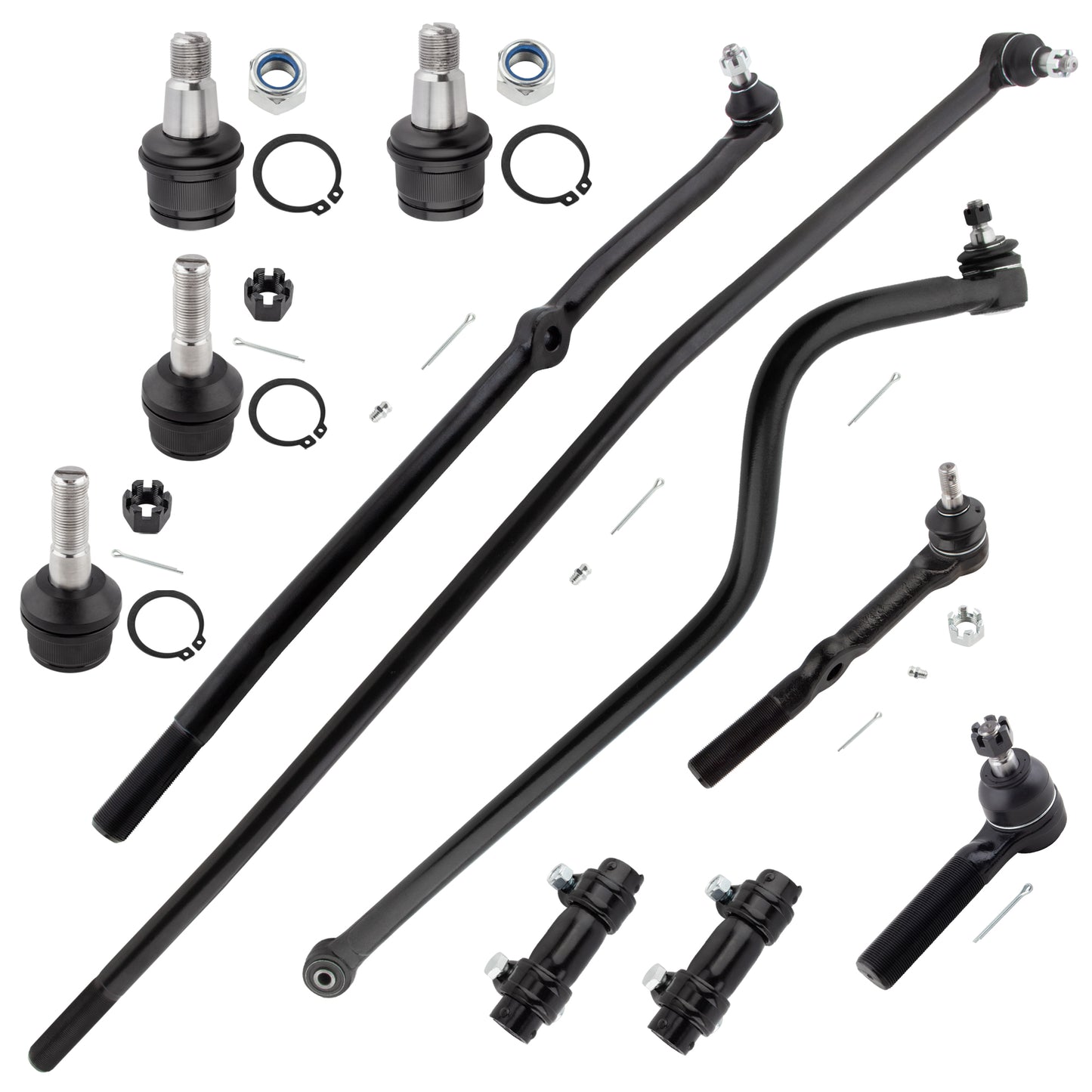 BOXI 11pc Front Ball Joints Tie Rods Adjusting Sleeves Track Bar Fits for Dodge Ram 2500 3500