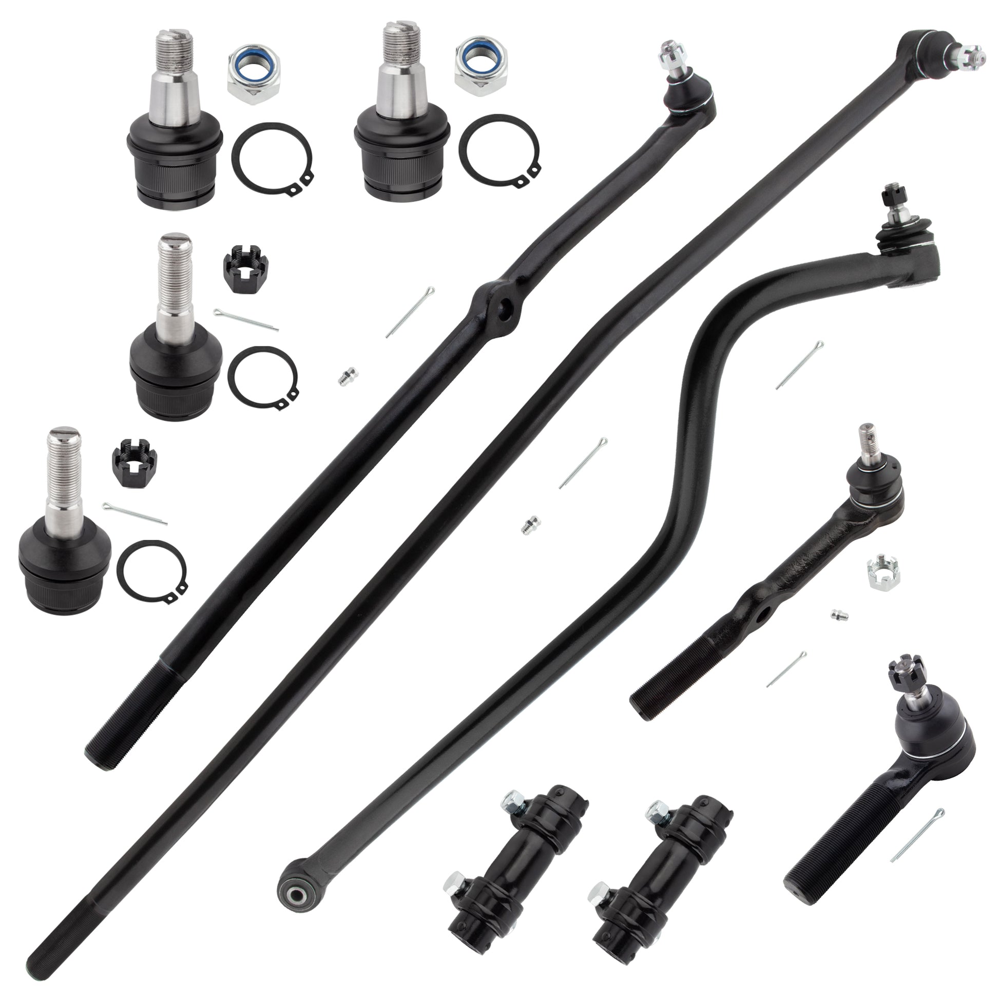 BOXI 11pc Front Ball Joints Tie Rods Adjusting Sleeves Track Bar Fits for Dodge Ram 2500 3500