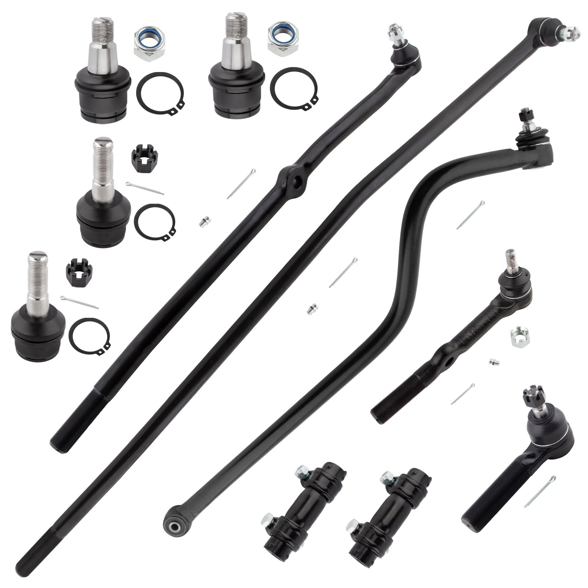 BOXI 11pc Front Ball Joints Tie Rods Adjusting Sleeves Track Bar Fits for Dodge Ram 2500 3500