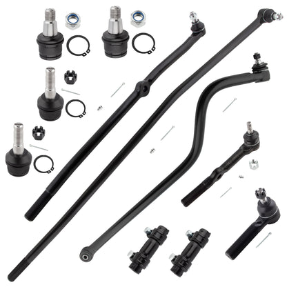 BOXI 11pc Front Ball Joints Tie Rods Adjusting Sleeves Track Bar Fits for Dodge Ram 2500 3500