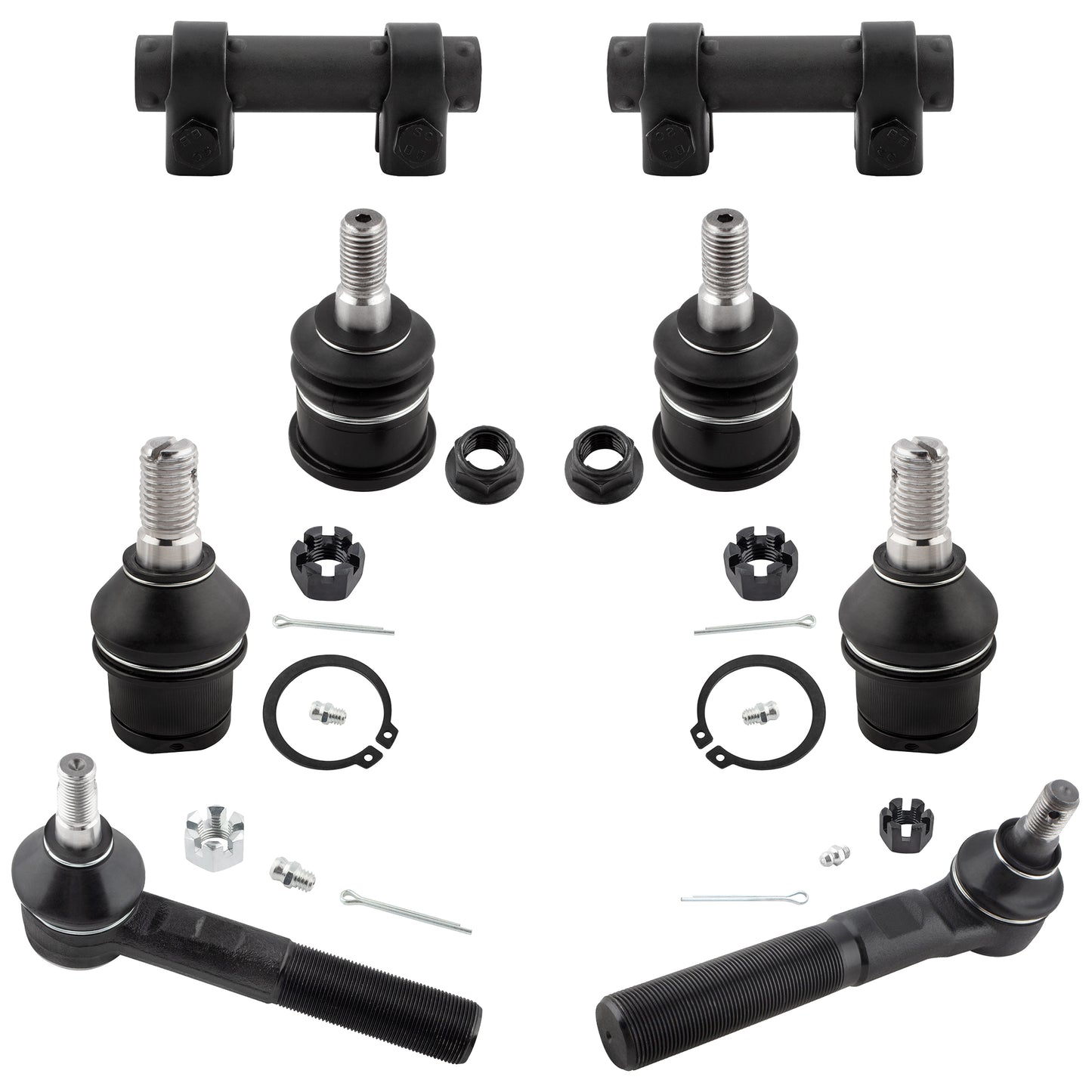 BOXI 8pc Front Ball Joints Tierods Pitman Arm Adjusting Sleeve Kit Fits for Dodge Ram 1500 2006-2008