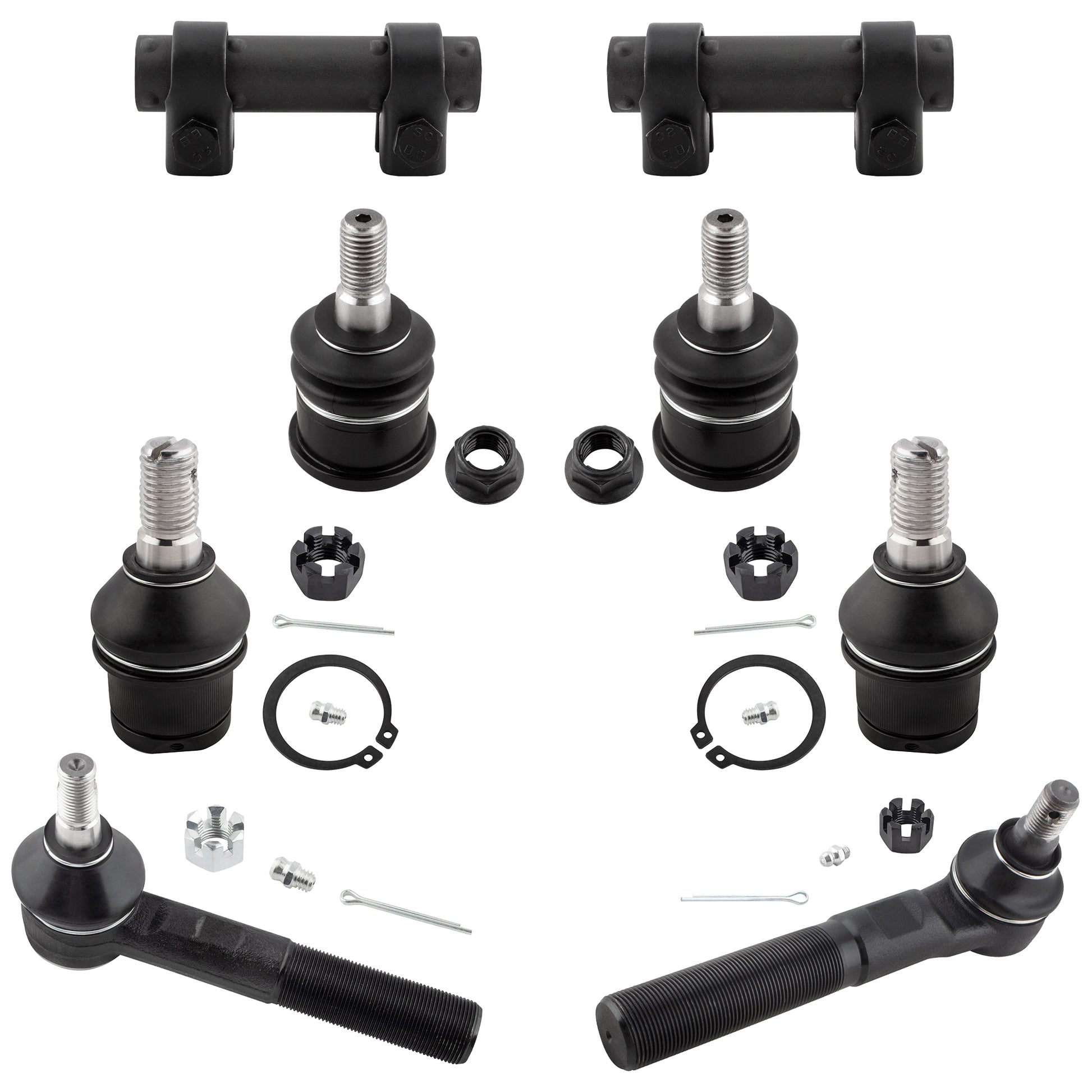 BOXI 8pc Front Ball Joints Tierods Pitman Arm Adjusting Sleeve Kit Fits for Dodge Ram 1500 2006-2008