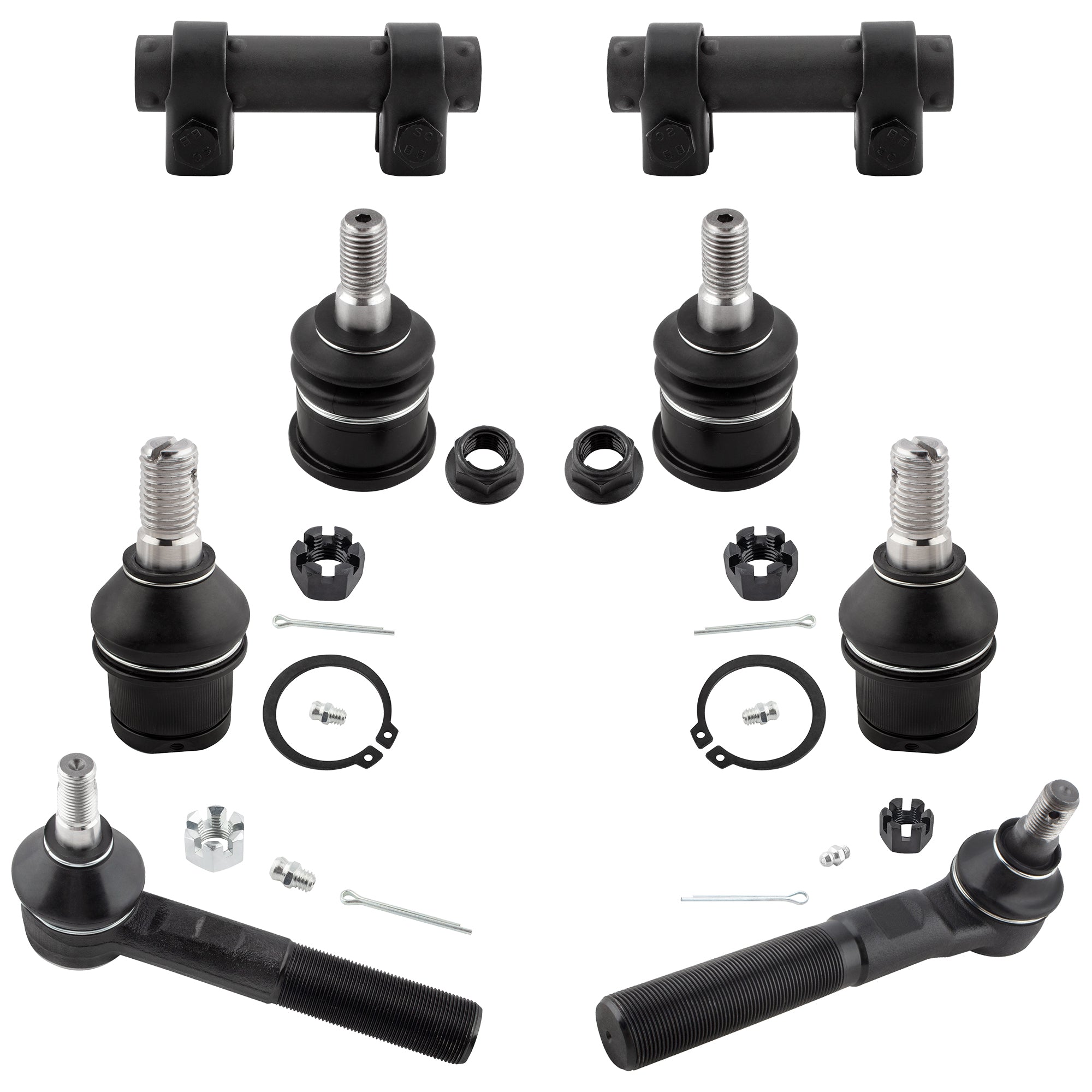 BOXI 8pc Front Ball Joints Tierods Pitman Arm Adjusting Sleeve Kit Fits for Dodge Ram 1500 2006-2008