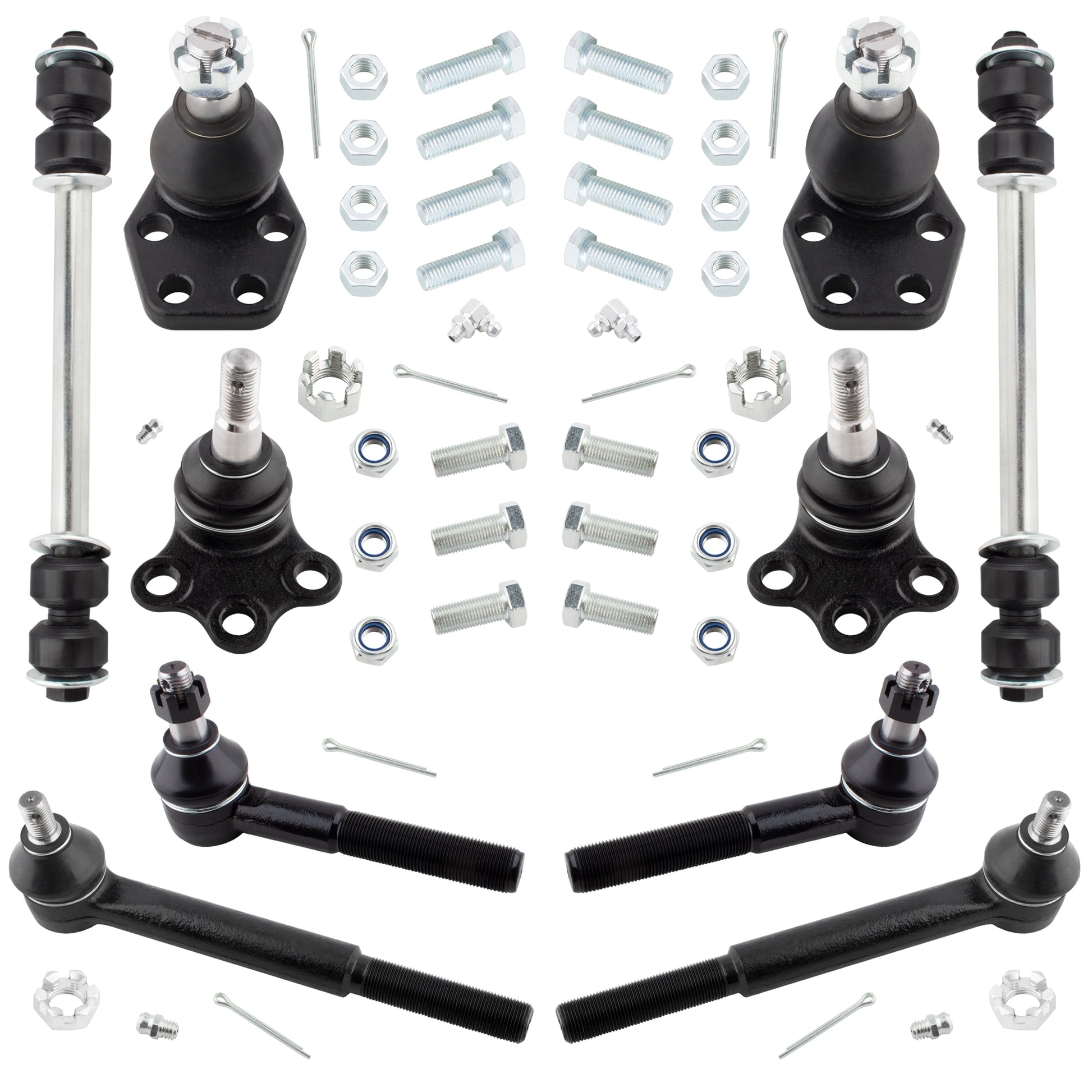 BOXI 10pc Front Tie Rods Ball Joints Sway Bar Links Kit Fits for Dodge Ram 2500