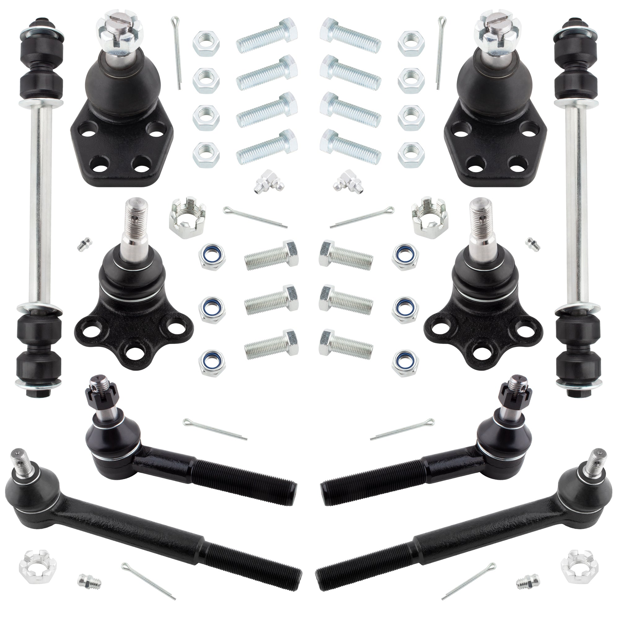 BOXI 10pc Front Tie Rods Ball Joints Sway Bar Links Kit Fits for Dodge Ram 2500