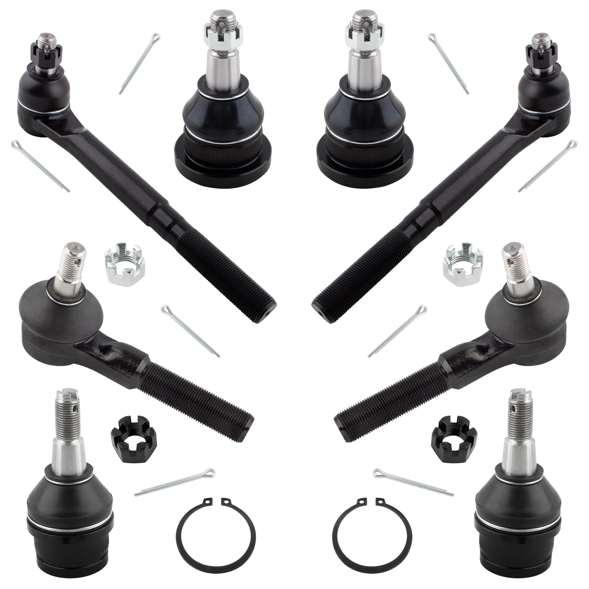 BOXI 8pc Front Upper Lower Ball Joints Inner Outer Tierods Fit for Dodge Ram 1500 1997 1998 1999